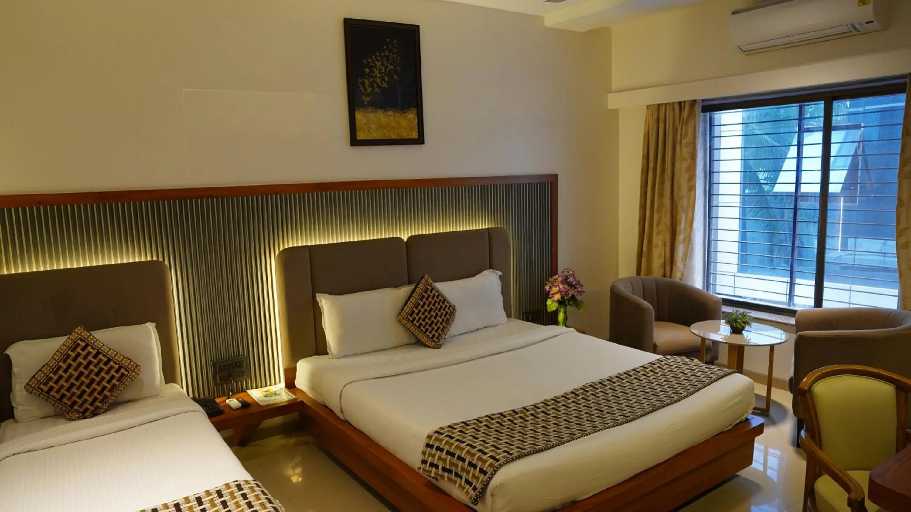 Bed in Hotel Ganpati Palace Shirdi Newly Renovated