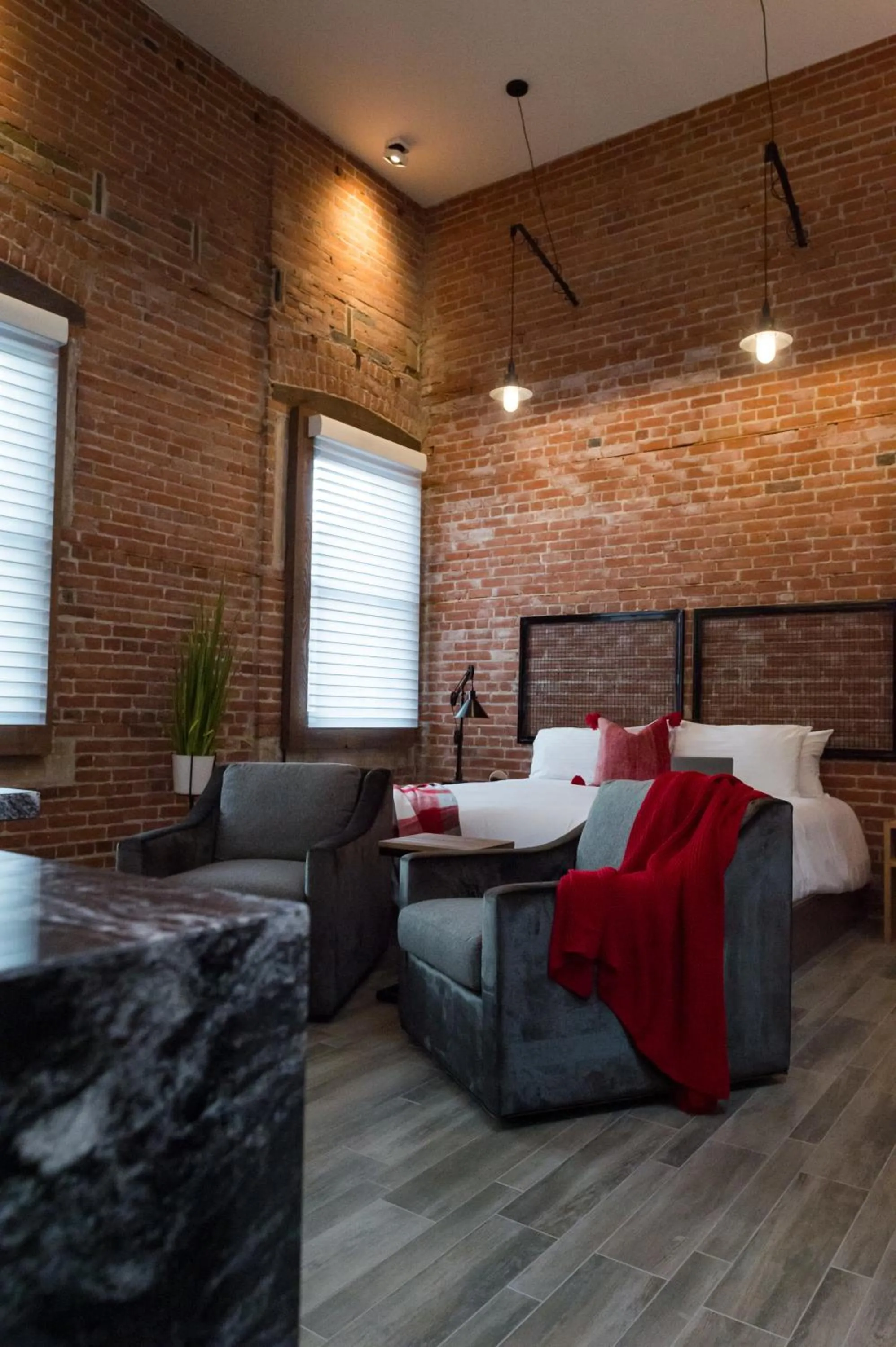 Seating area, Bed in 48 King West Boutique Hotel