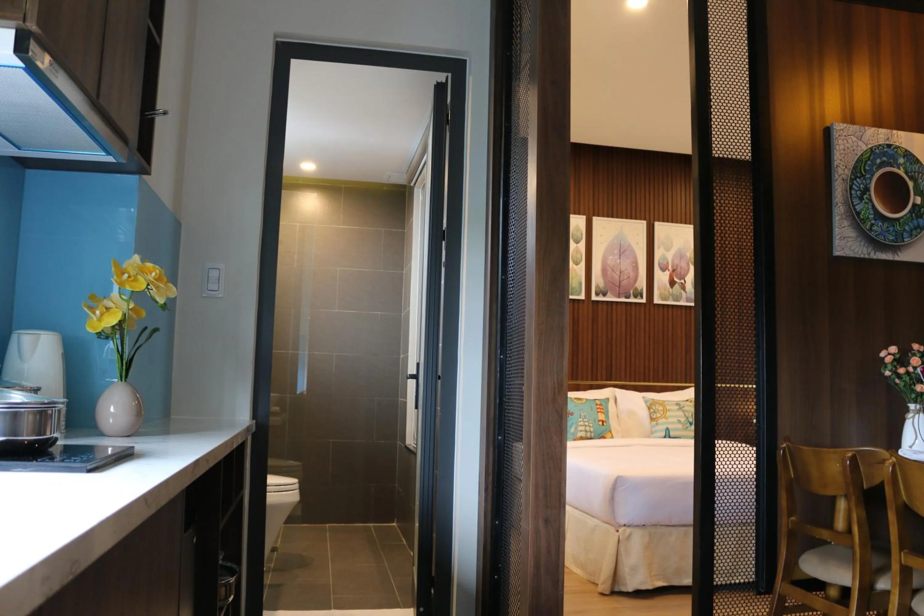 Bathroom, Bed in The Fish Village Villa