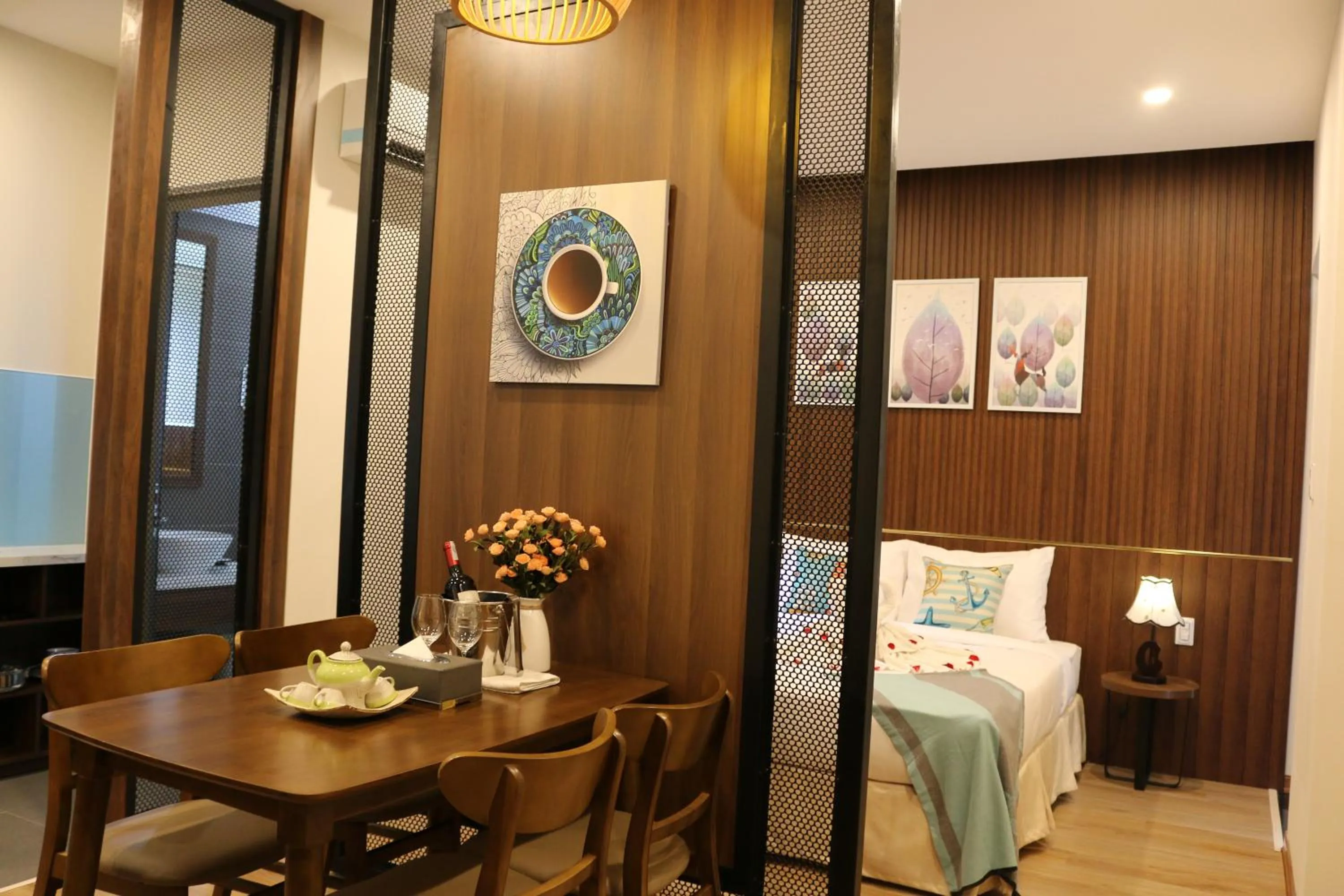 Coffee/tea facilities, Bed in The Fish Village Villa