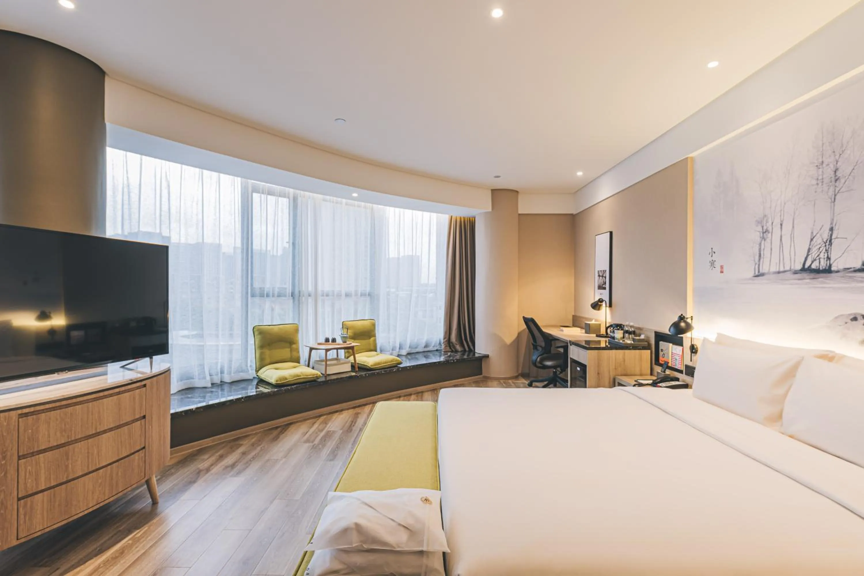 Bed in Atour Hotel Shanghai Anting