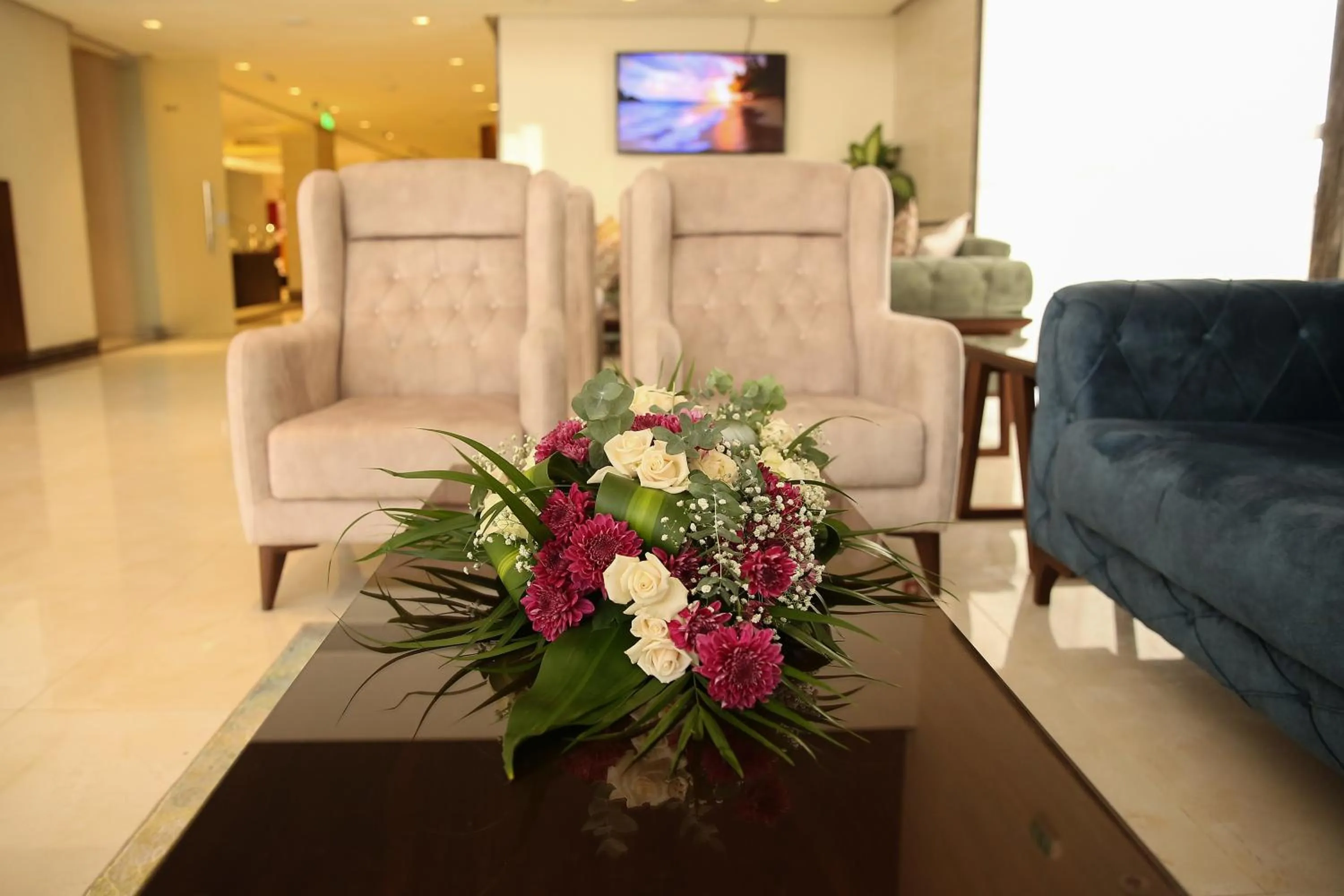 Communal lounge/ TV room, Lobby/Reception in Artal Hotel