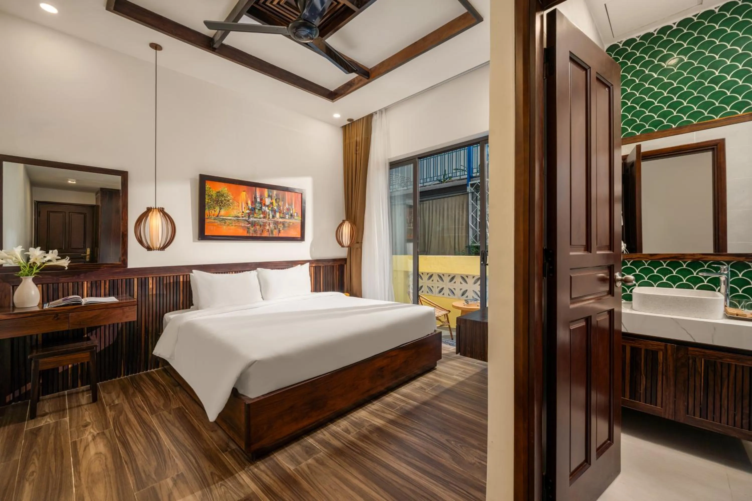 View (from property/room), Bed in Eden Hoi An Villas