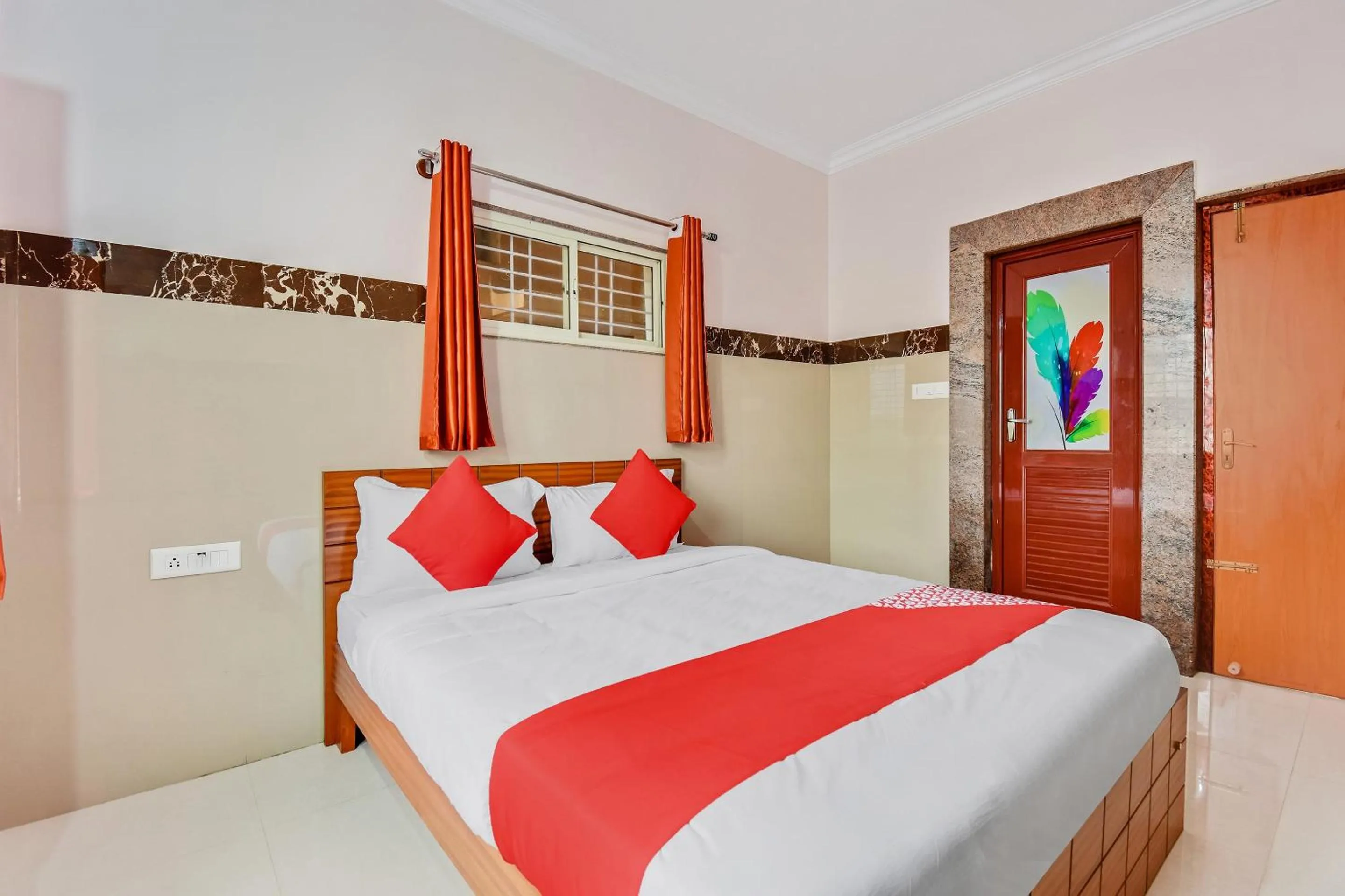 Bedroom, Bed in Hotel O Sri Sai Guru Comforts