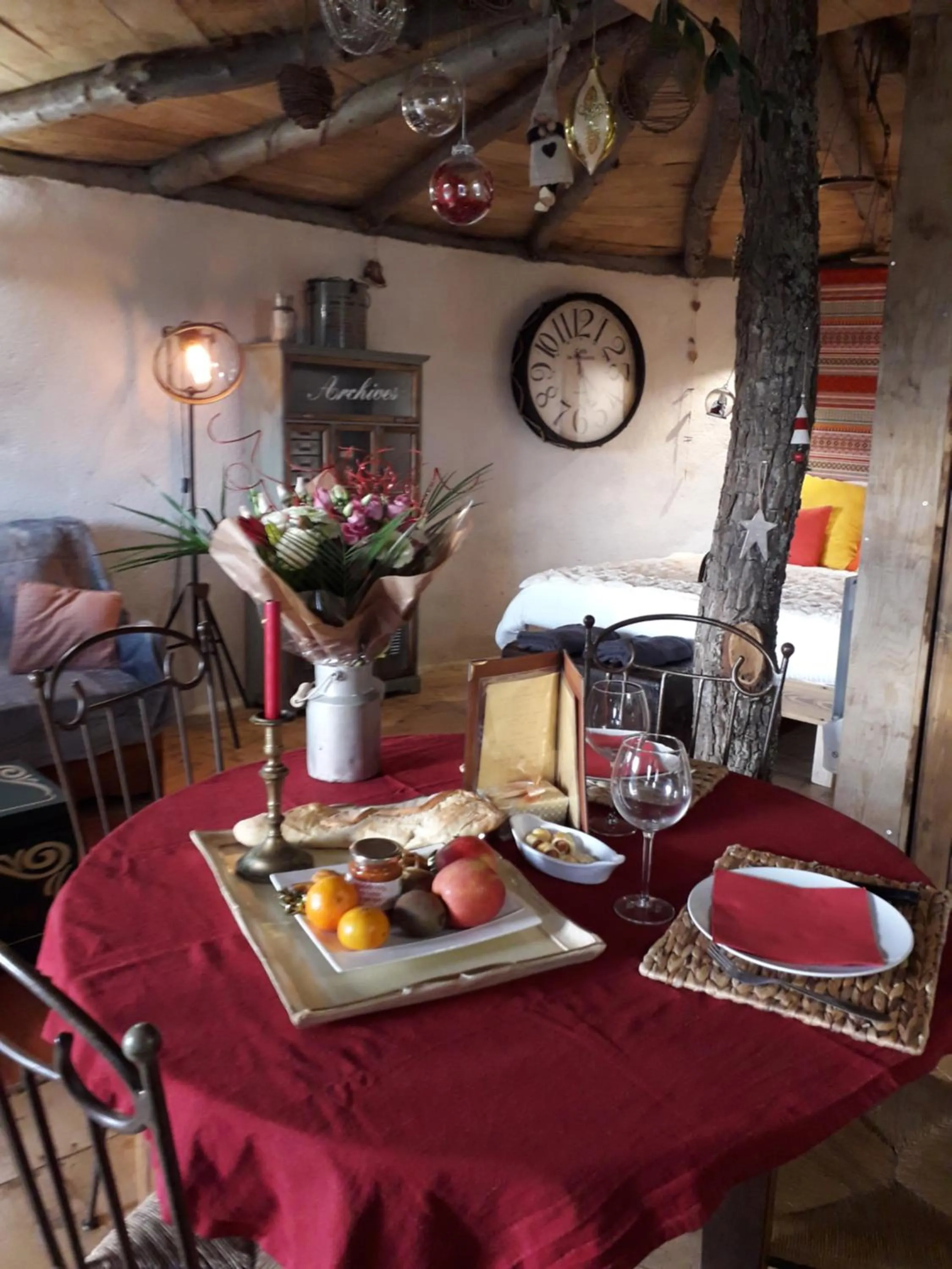 Food and drinks in Cabanes Trésors de Campagne,spas privatifs