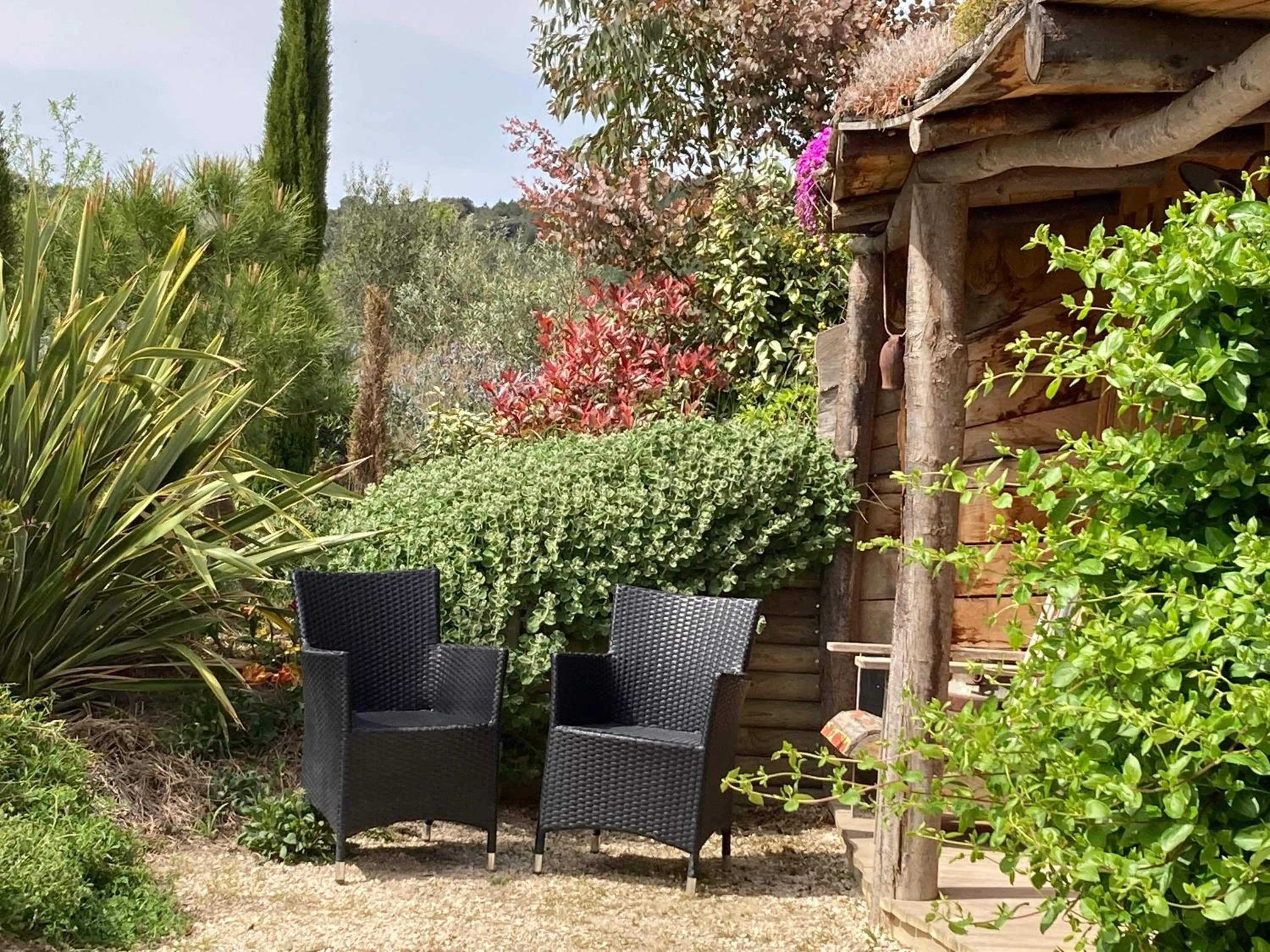 Patio in Cabanes Trésors de Campagne,spas privatifs