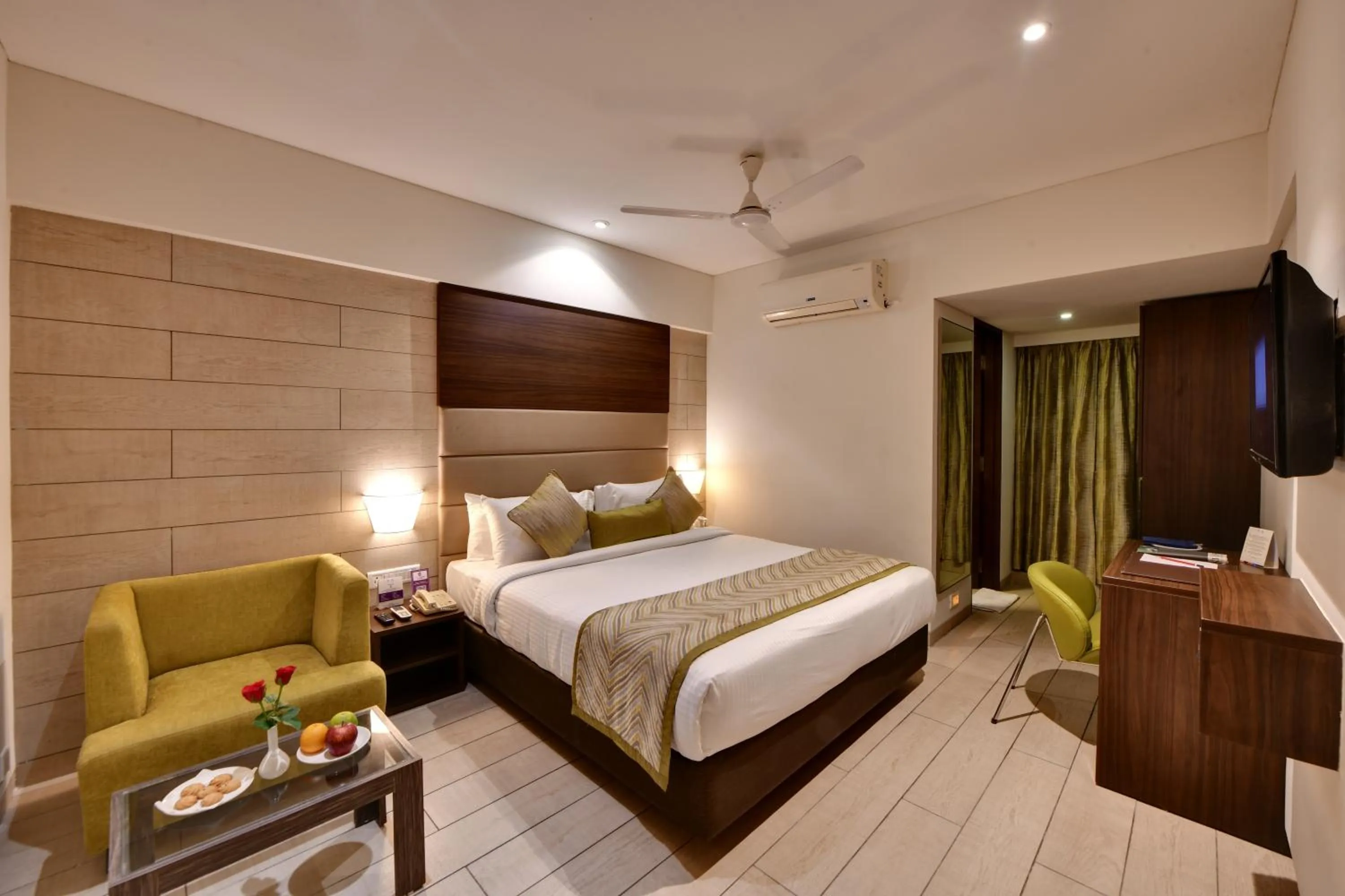 View (from property/room), Bed in Click Hotel Vadodara 4 mins walk for the Railway Station