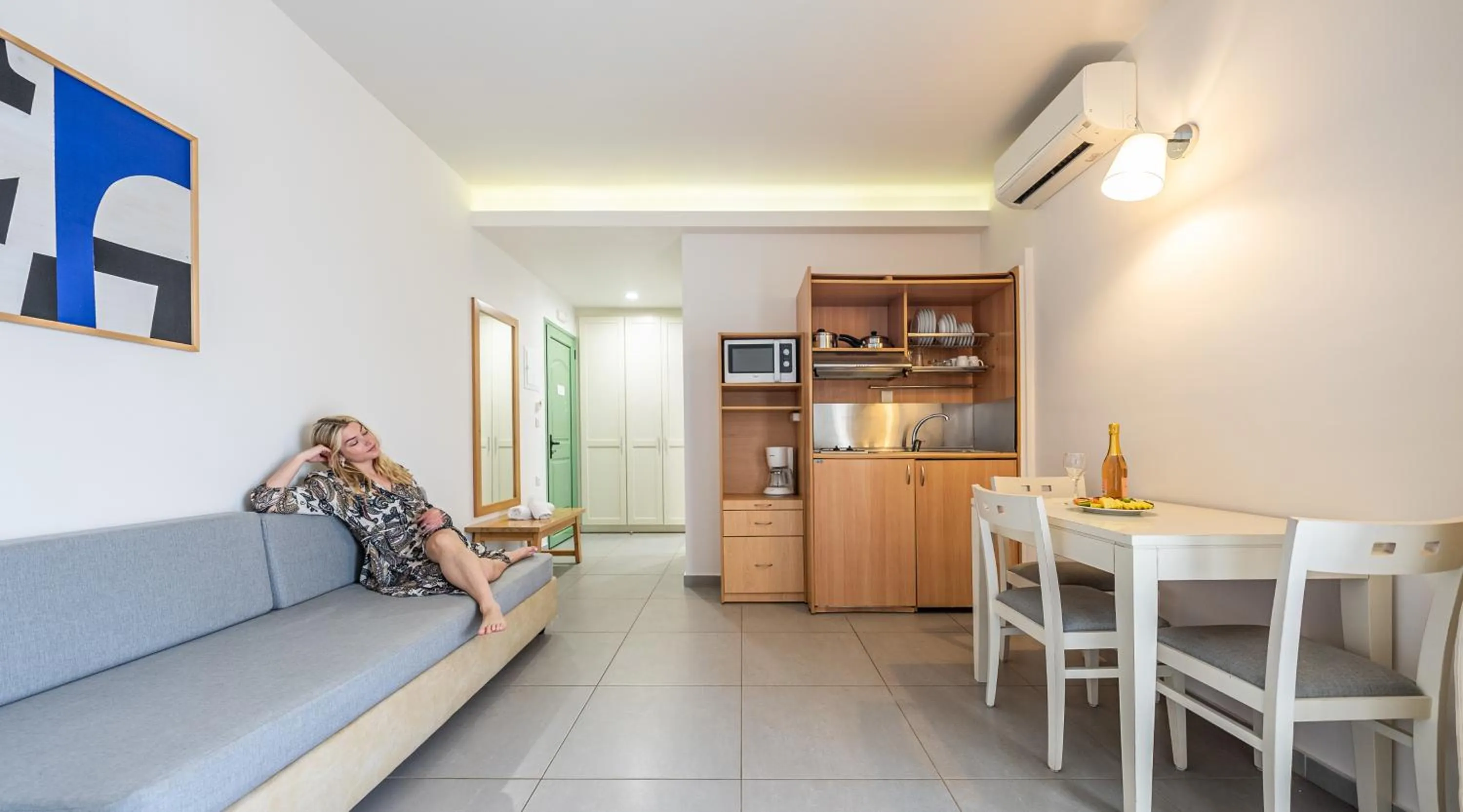 Kitchen or kitchenette in Erato Beach Hotel Adults Only by Smile Hotels