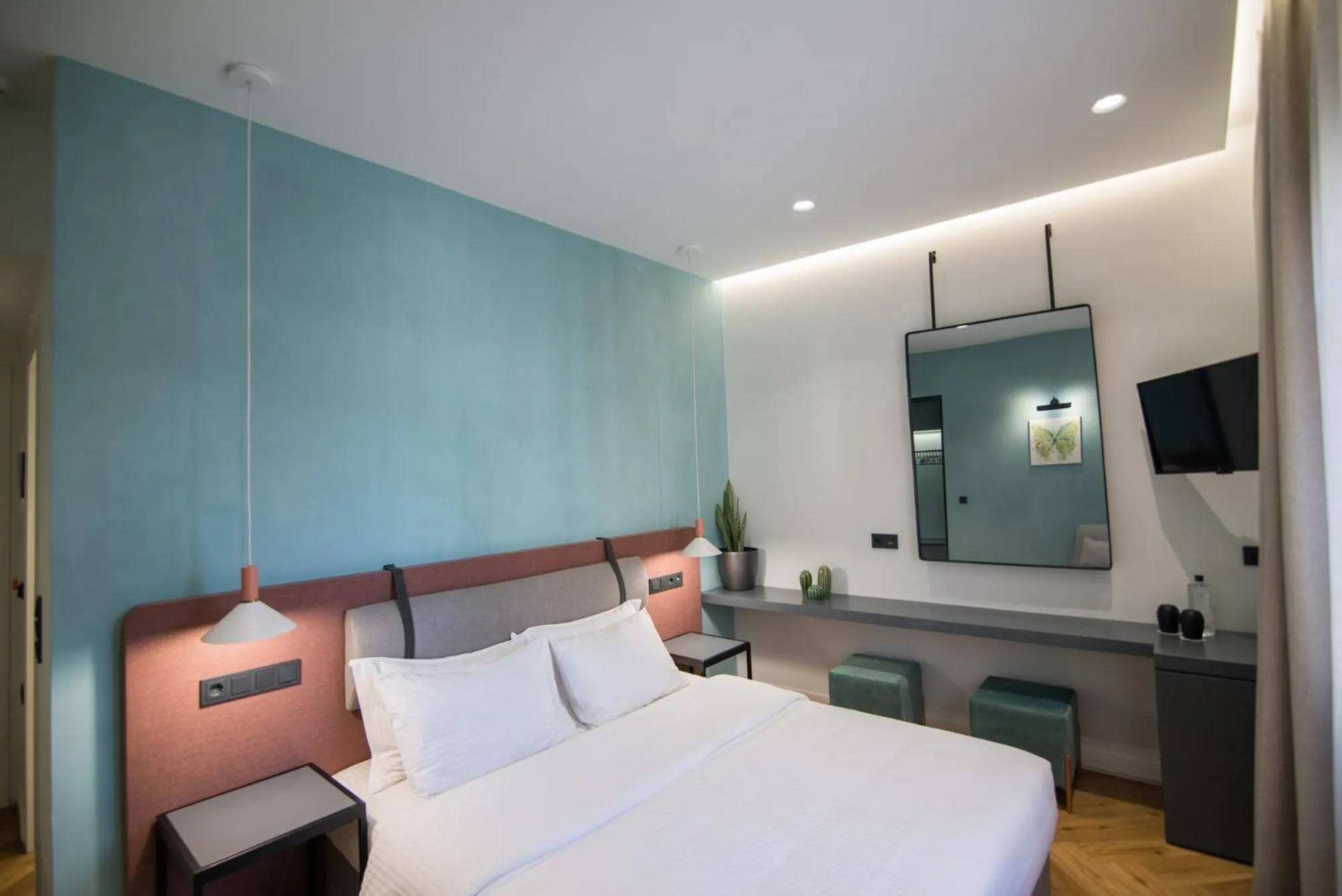 Bed in Ederlezi Zoubourlou Aparthotel