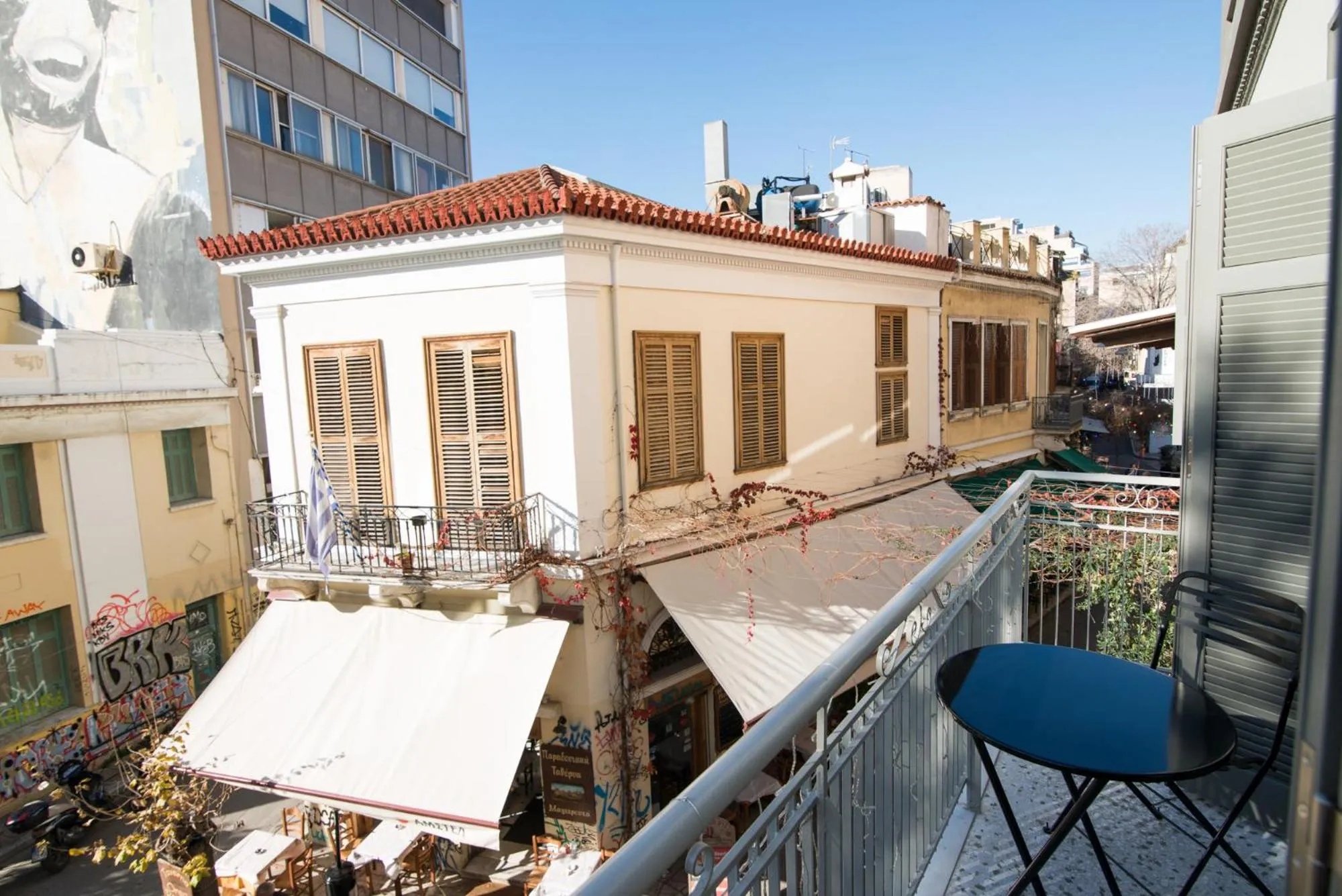Balcony/Terrace in Ederlezi Zoubourlou Aparthotel