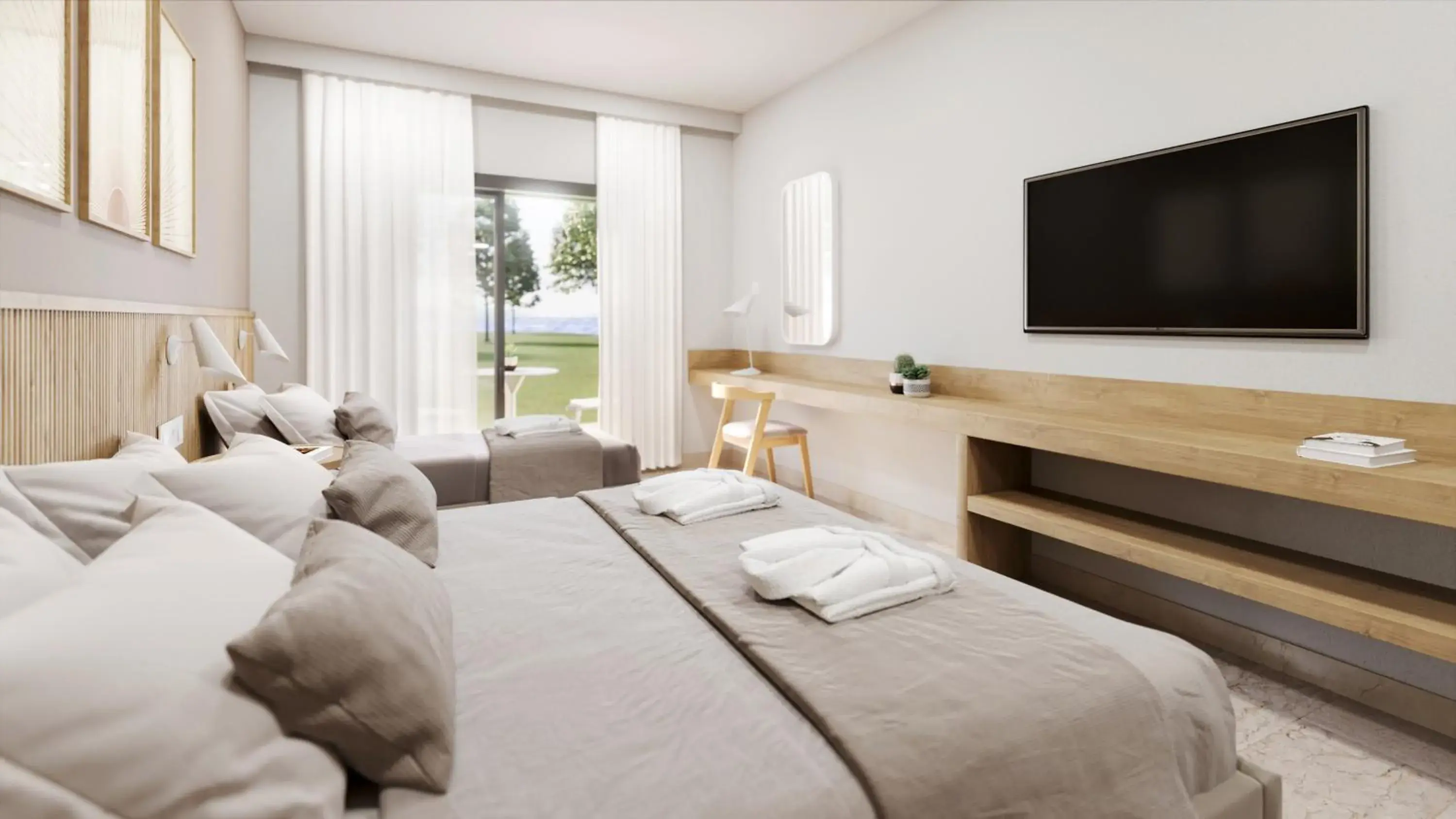 Double or Twin Room with Sea View in Roda Beach Resort & Spa Double or Twin Room with Sea View in Roda Beach Resort & Spa