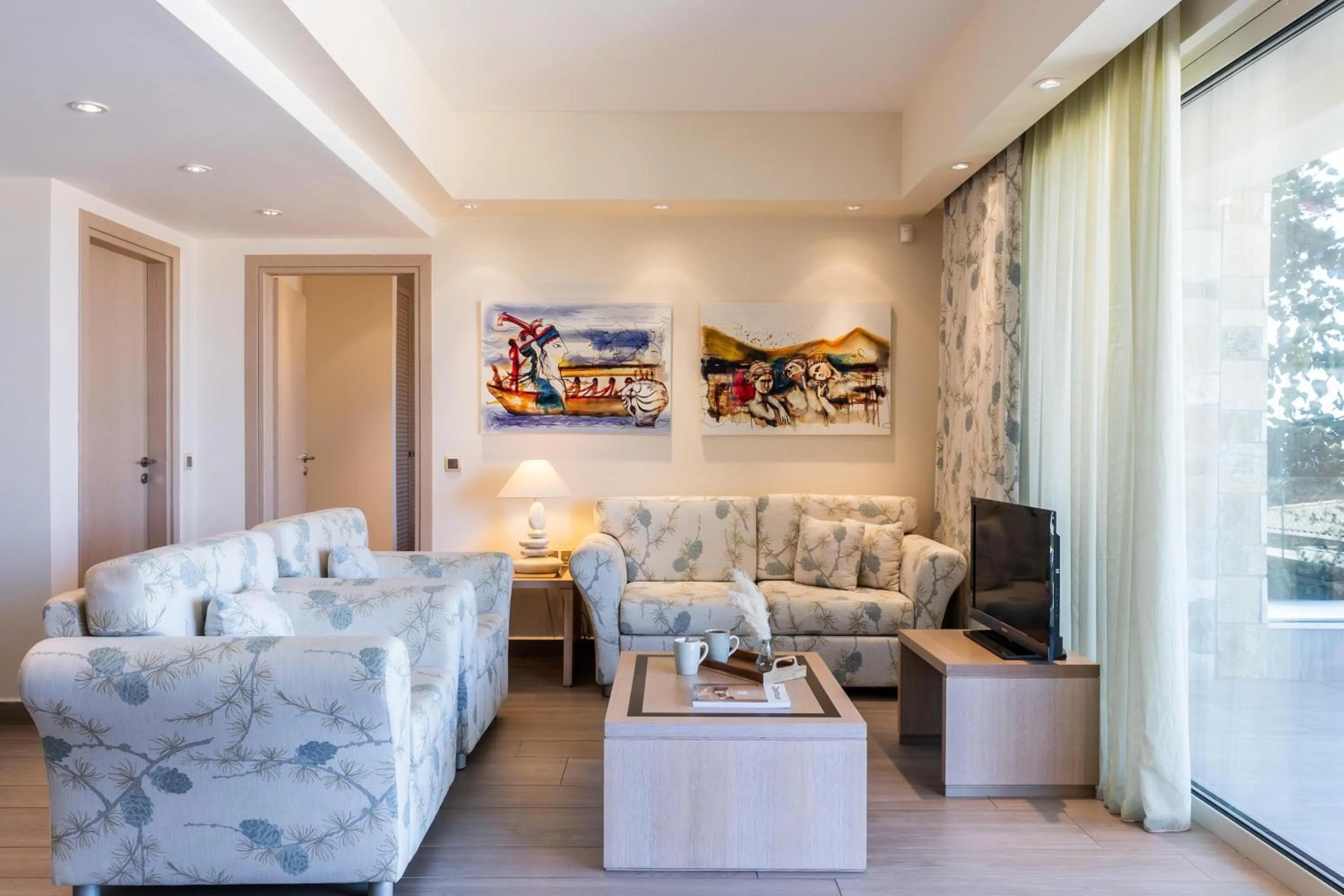 Living room in Princess Kyniska Suites