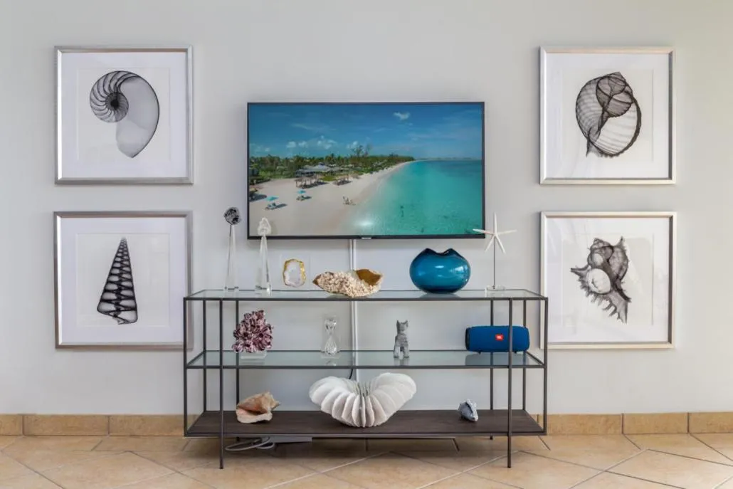 Living room in Coral Gardens on Grace Bay