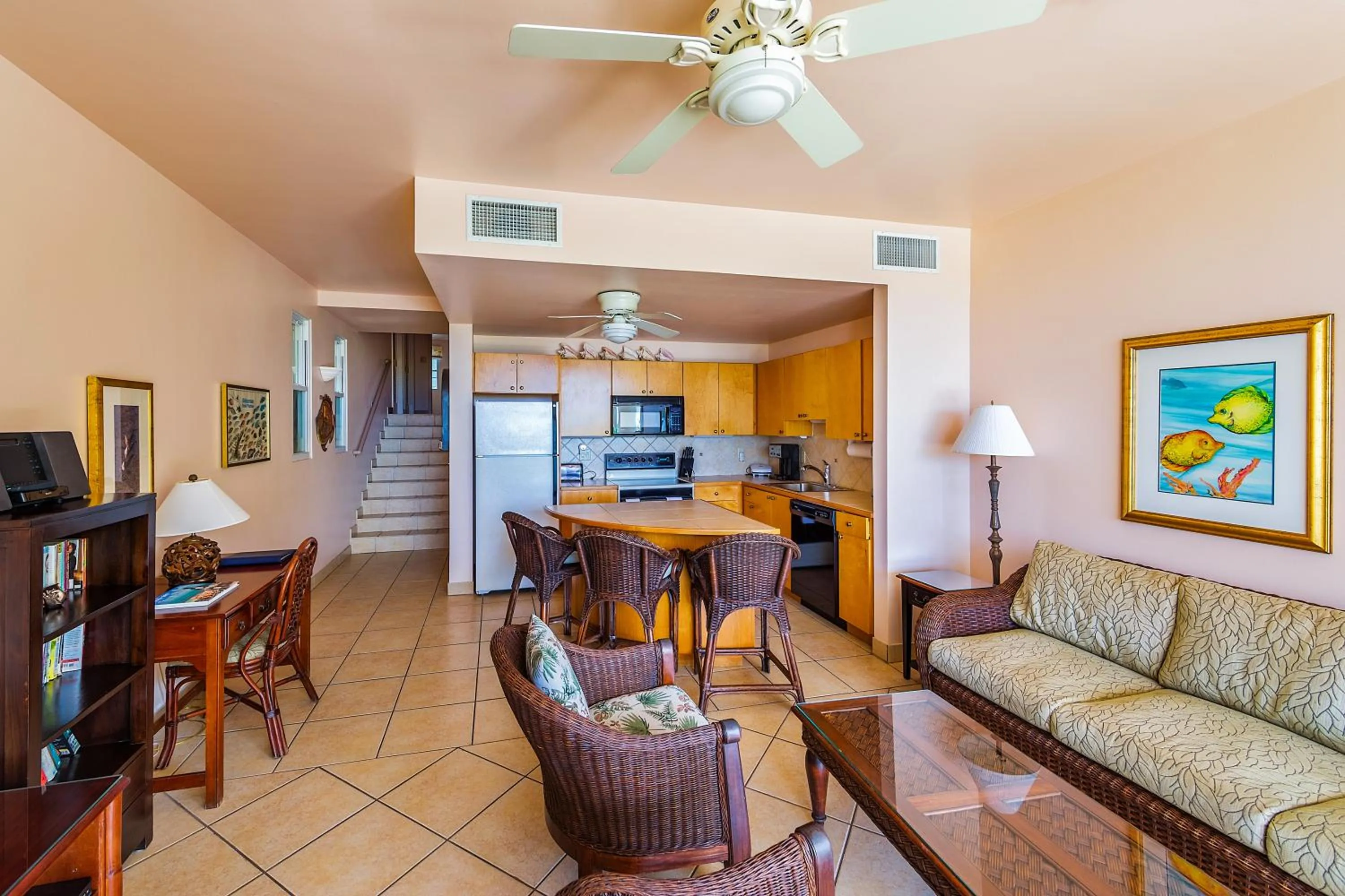 Living room in Coral Gardens on Grace Bay