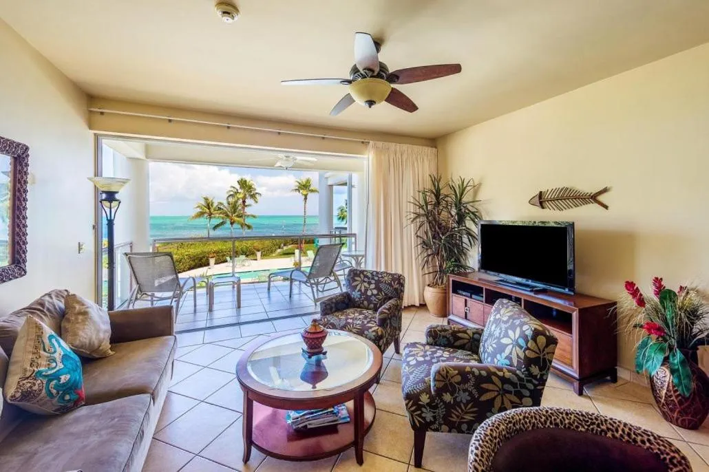 Living room in Coral Gardens on Grace Bay