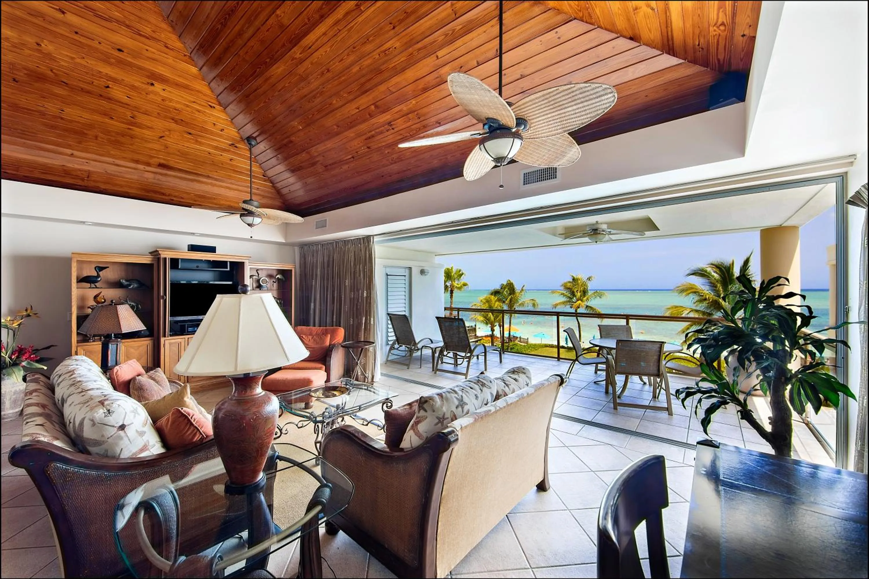 Living room in Coral Gardens on Grace Bay