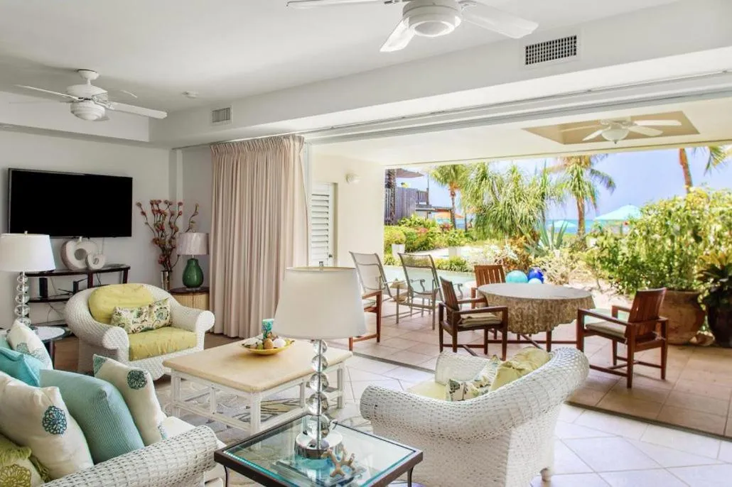 Living room in Coral Gardens on Grace Bay