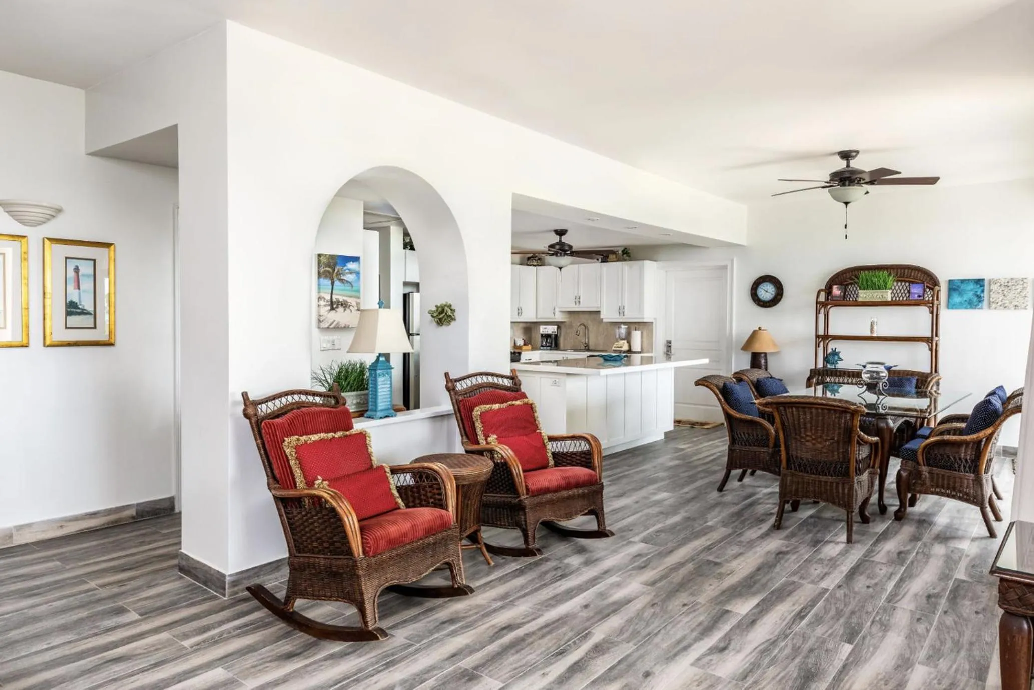 Seating area in Coral Gardens on Grace Bay