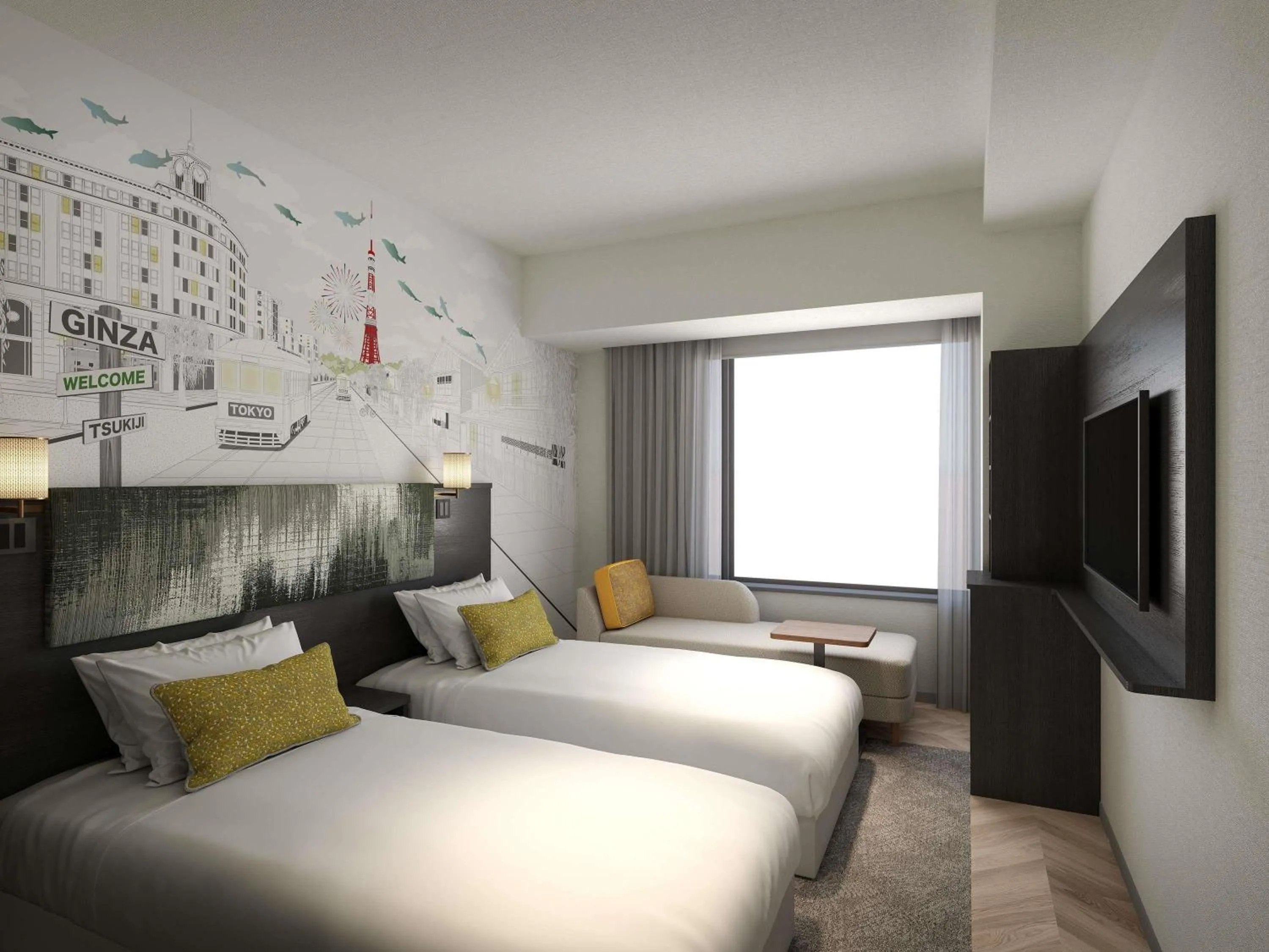 Bedroom, Bed in ibis Styles Tokyo Ginza East