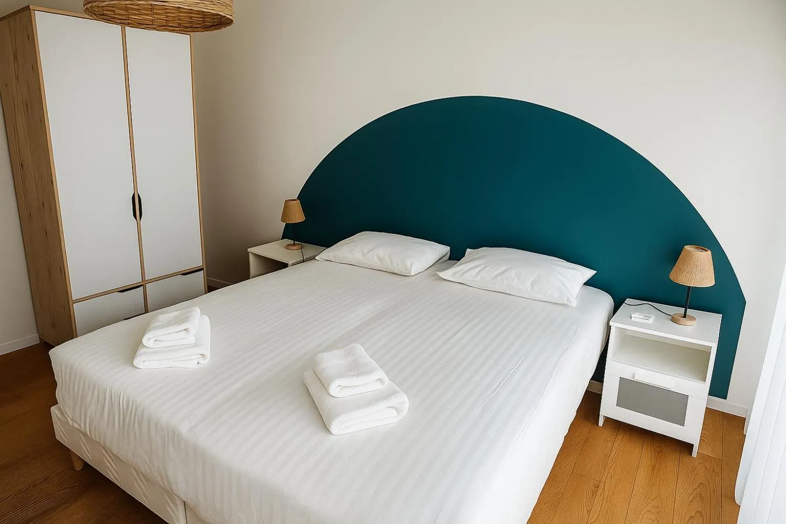 Bed in Hotel Logis Lacotel