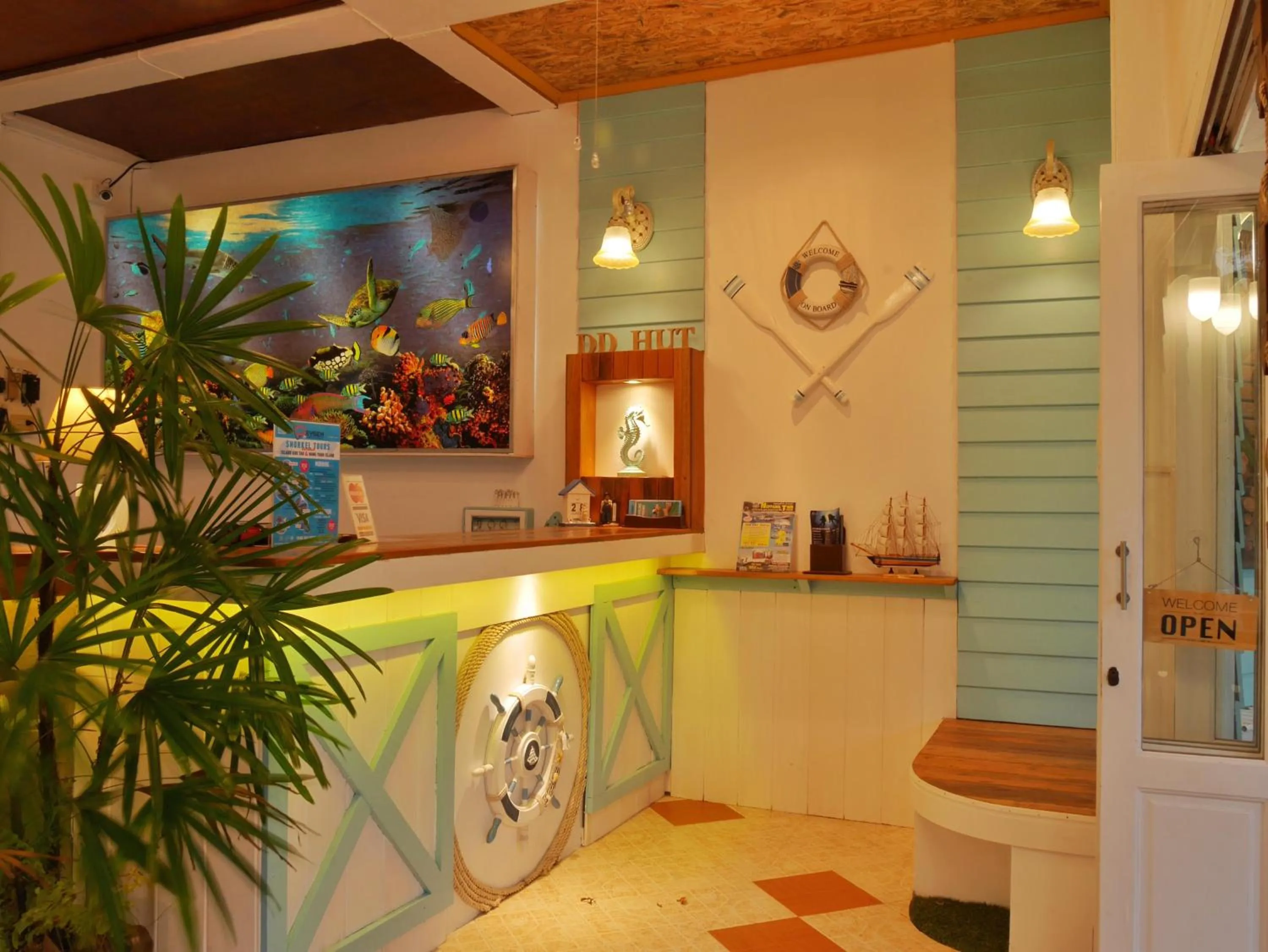 Lobby or reception in DD Hut Koh Tao