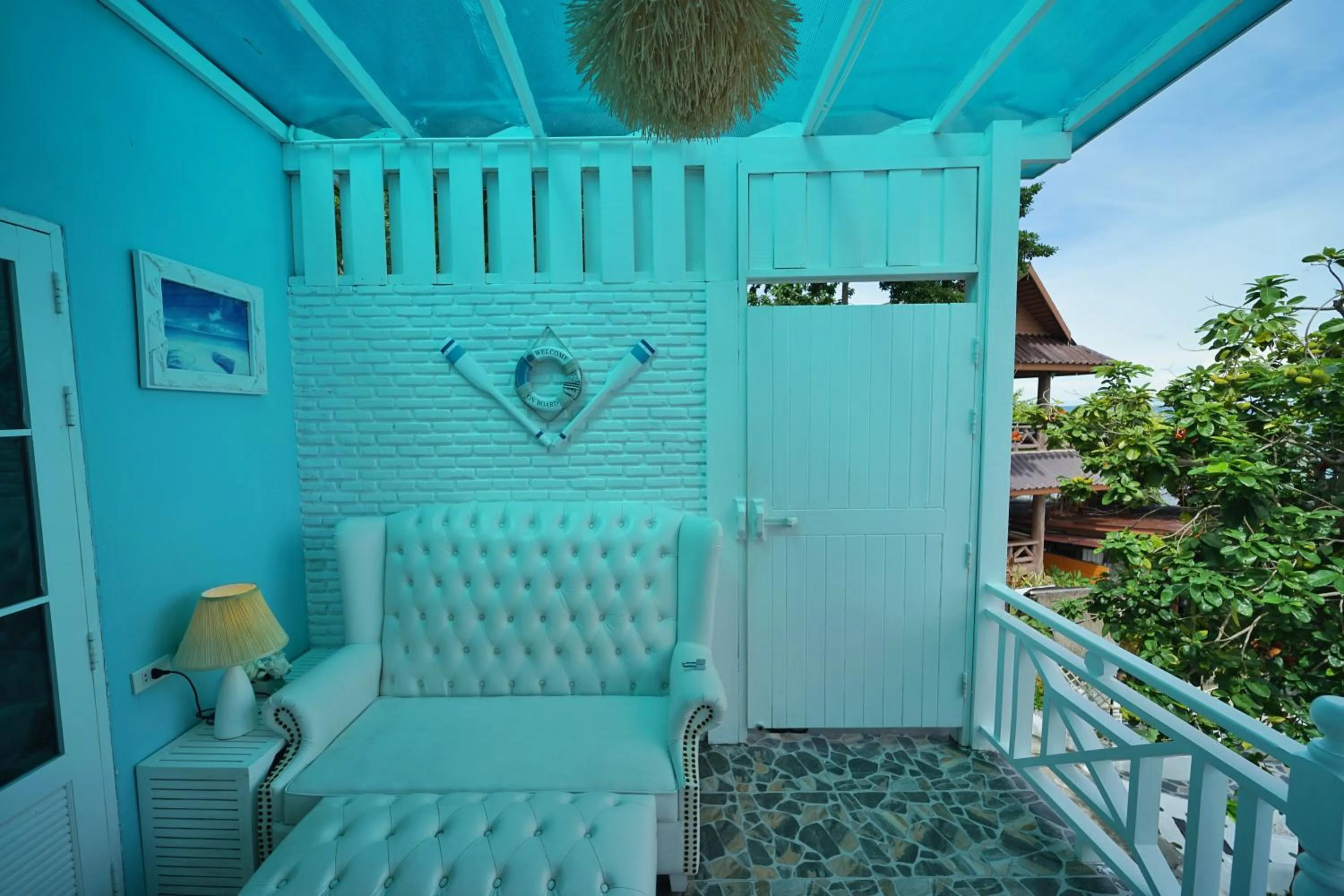 Seating area in DD Hut Koh Tao