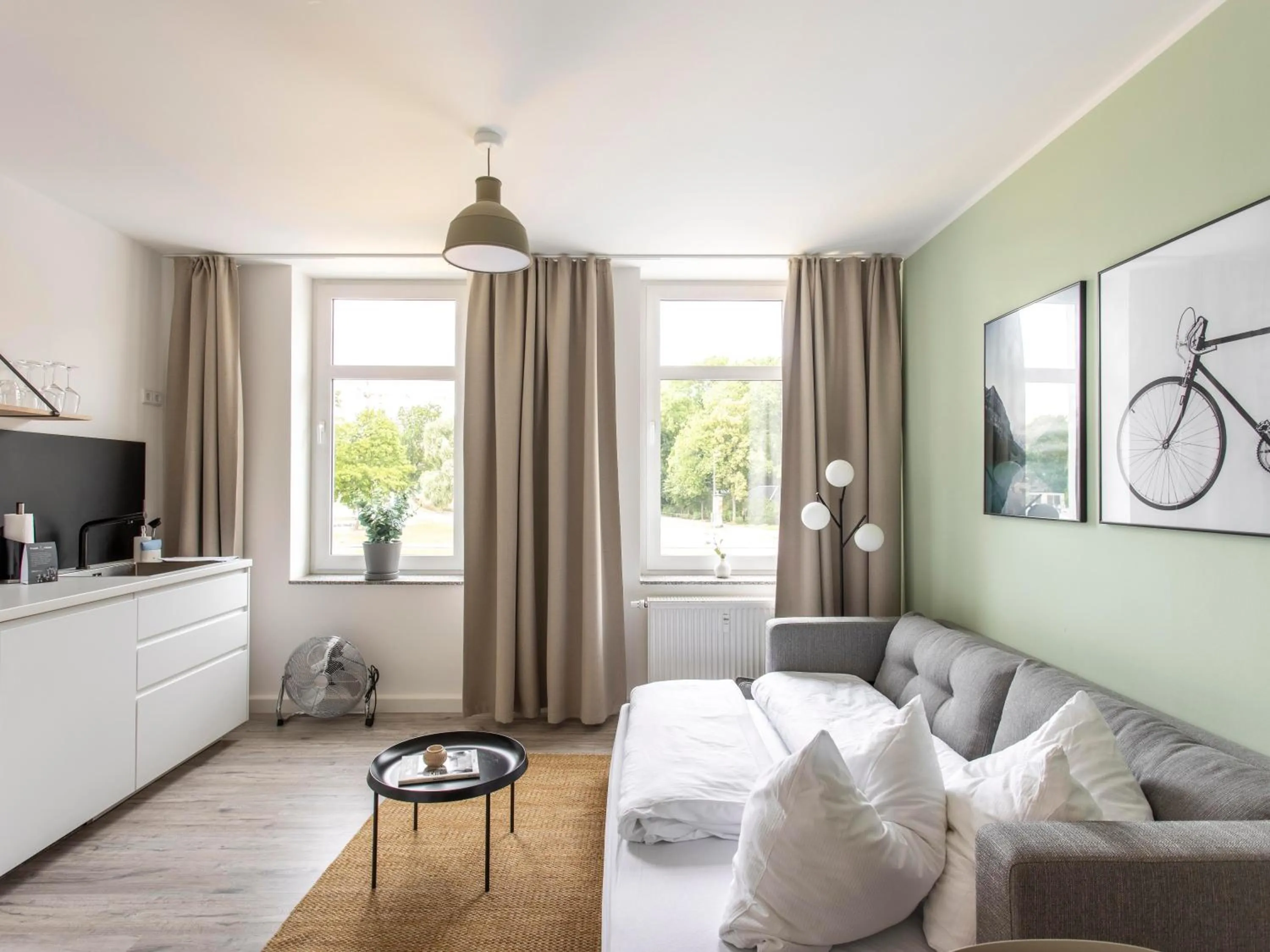 Living room in Limehome Chemnitz Hartmannstraße