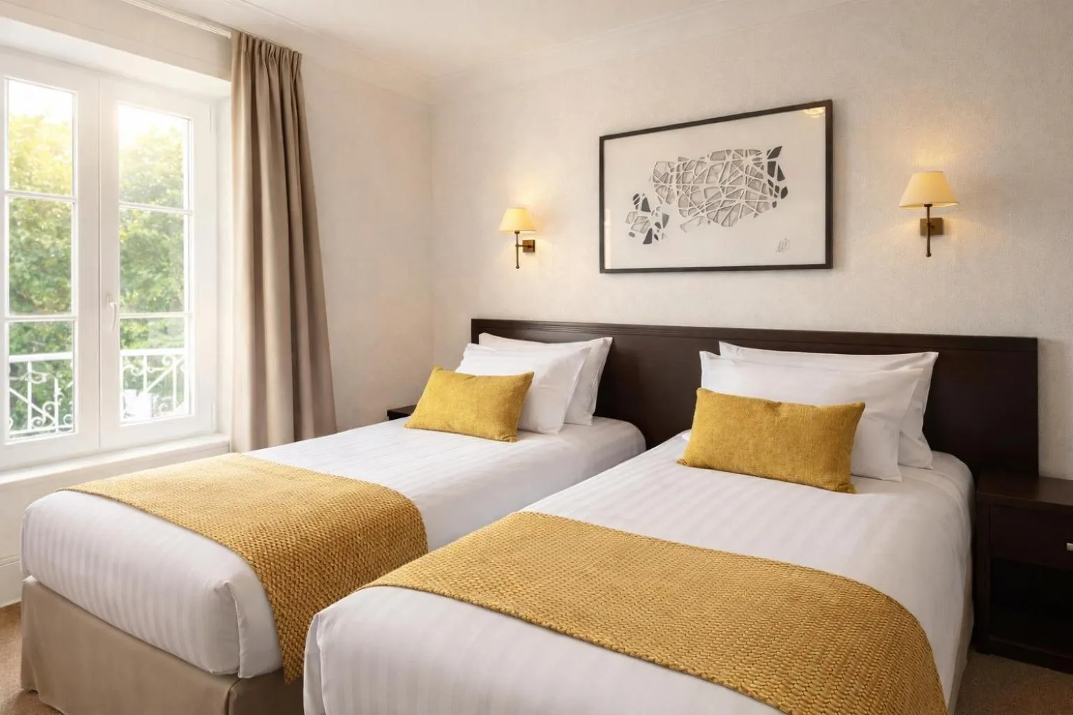 Bed in Logis Hotel Le Richelieu - Royan Atlantique