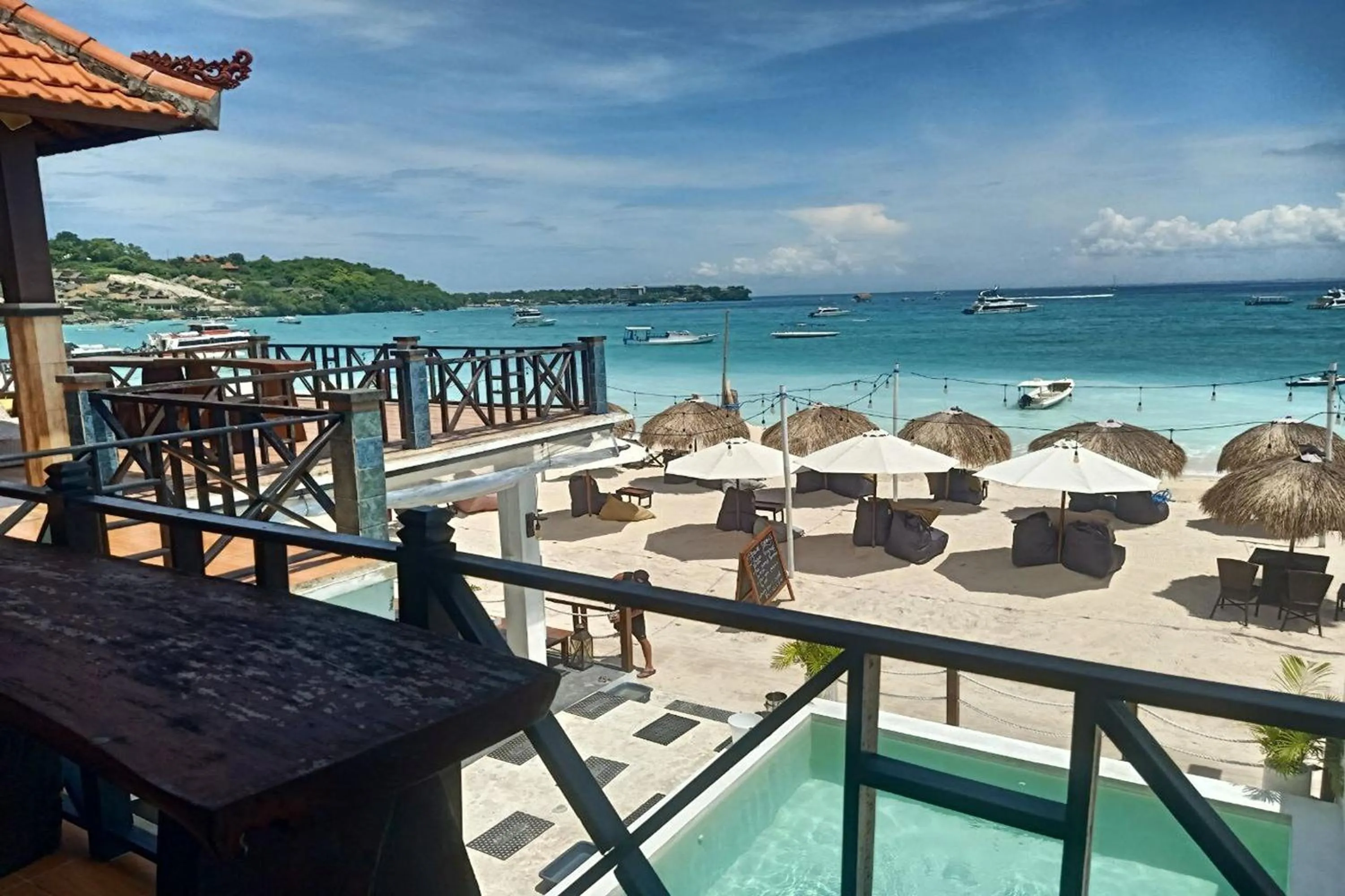 Pool view in The Beach Huts Lembongan