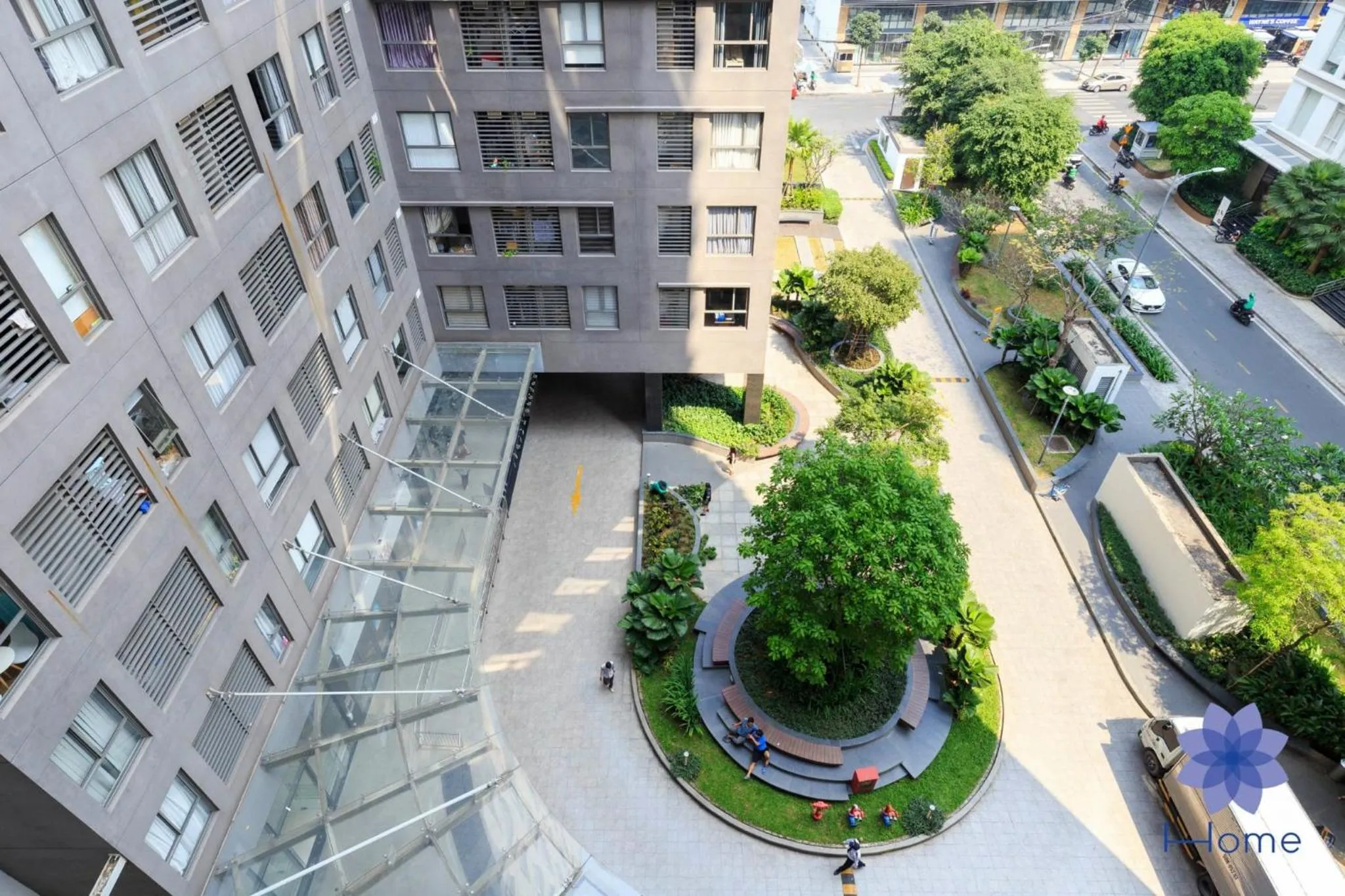 Bird's eye view in iHome Furnished Apartments with Free Gym & Pool, Airport Pick-Up Service