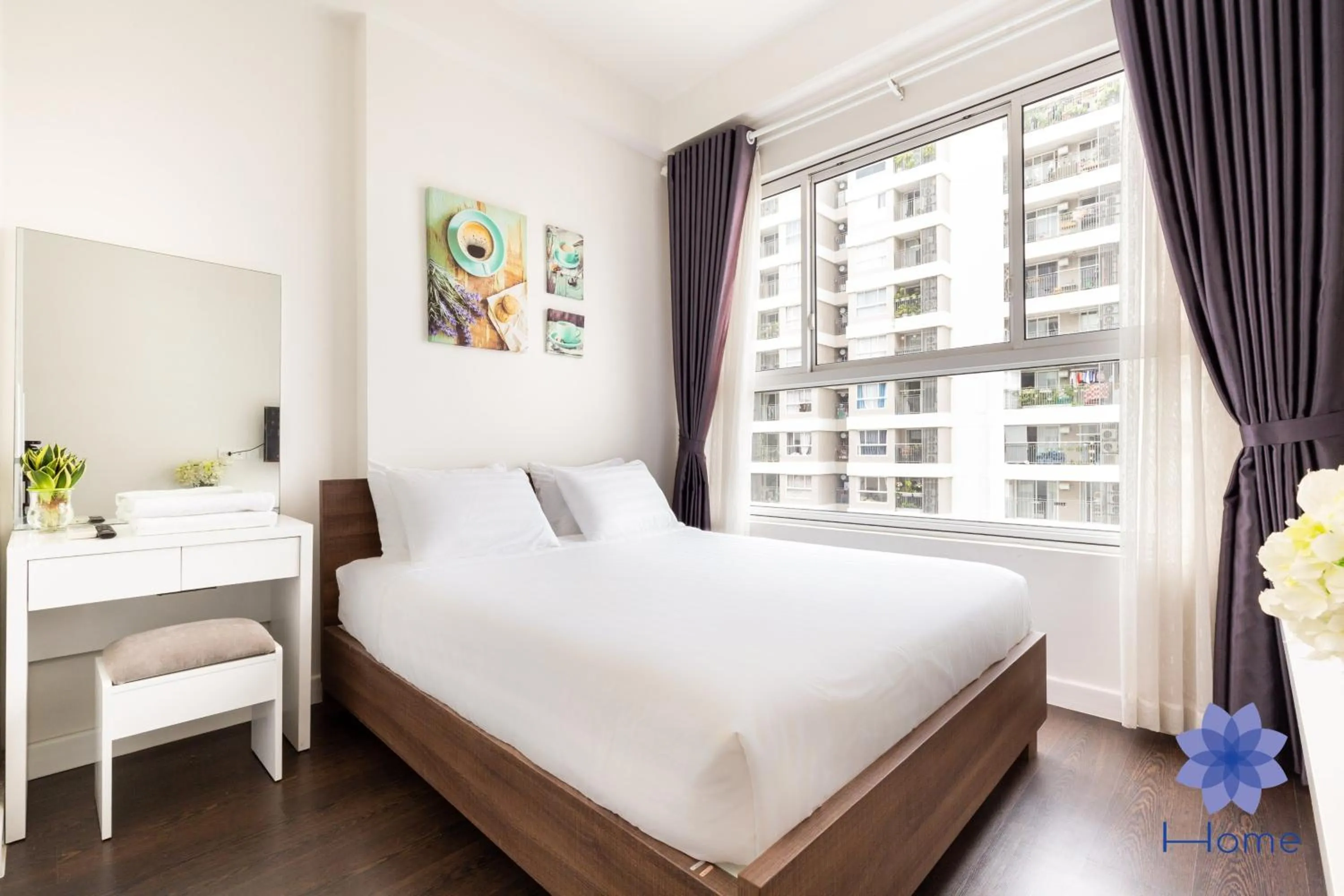 Bedroom, Bed in iHome Furnished Apartments with Free Gym & Pool, Airport Pick-Up Service