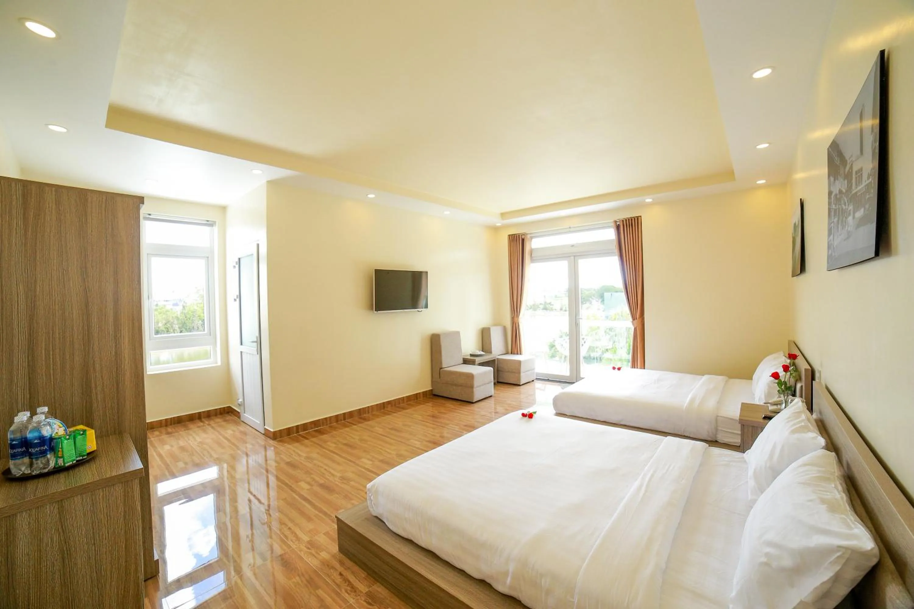 Photo of the whole room, Bed in Nhật Nguyên Hotel