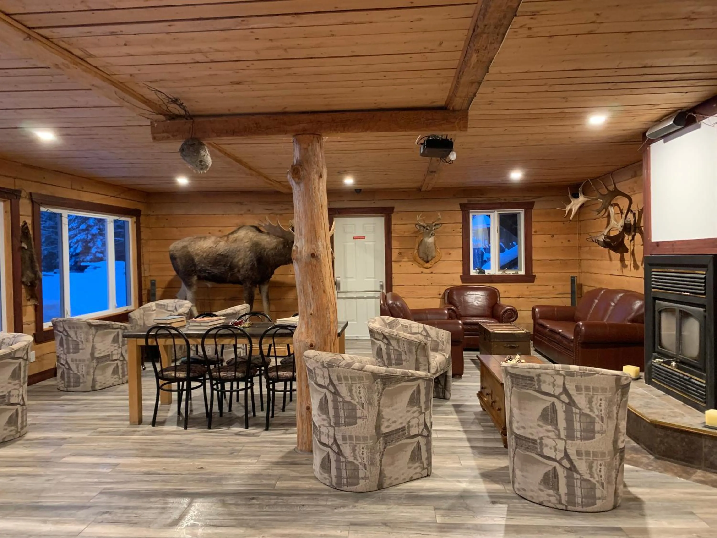 Communal lounge/ TV room in L'Auberge Refuge du Trappeur