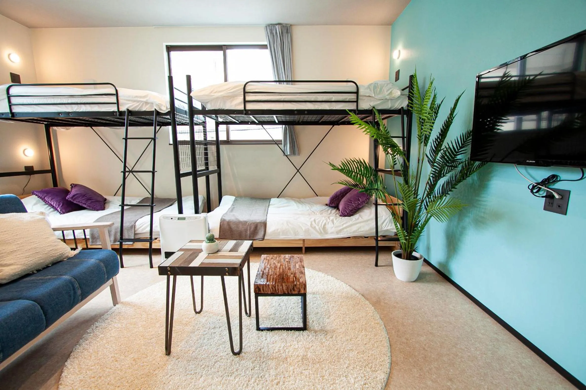 Photo of the whole room, Bed in UCHI Living stay NAKAJIMA park