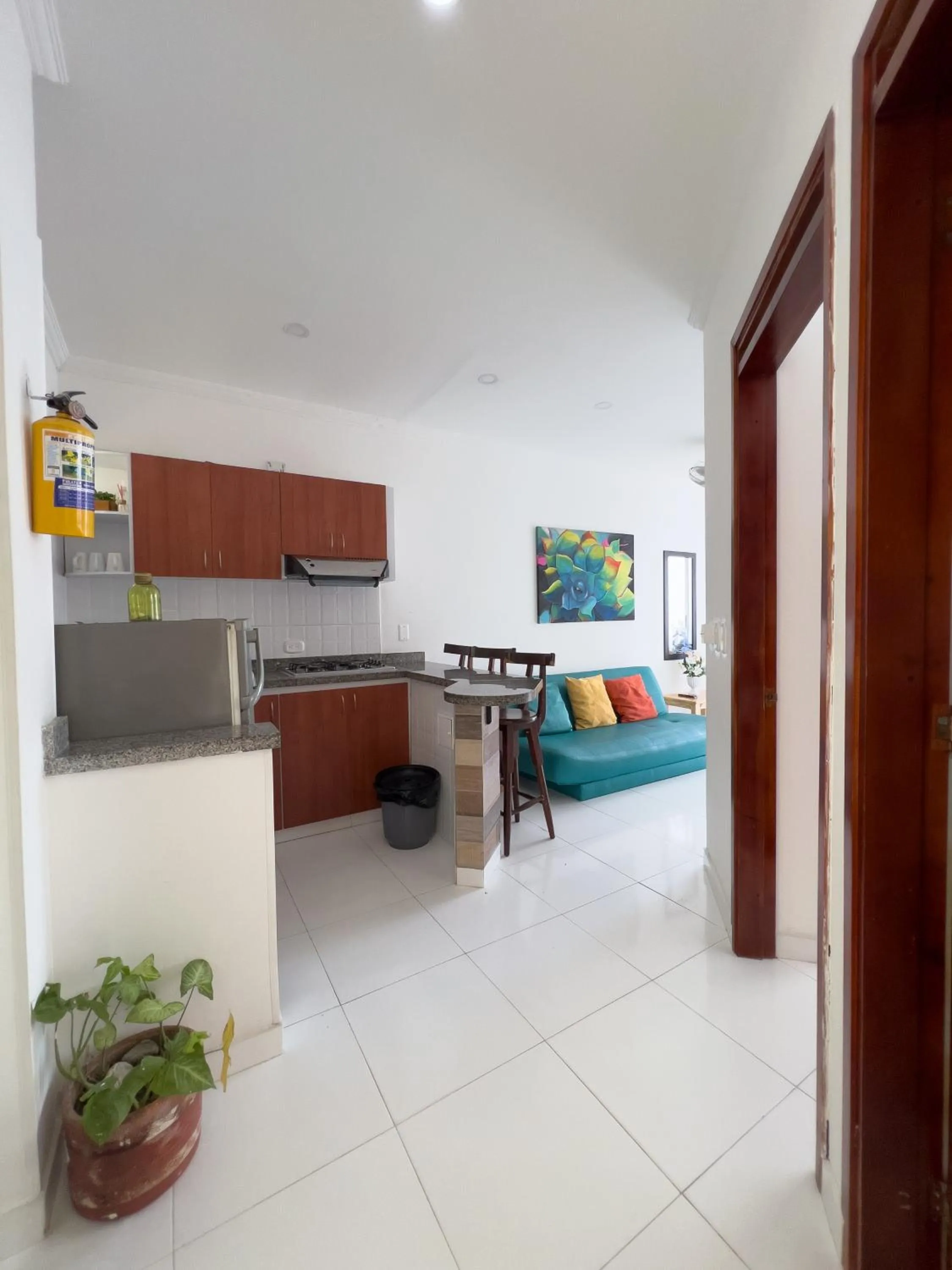 Kitchen or kitchenette in Apartamentos Playa Rodadero