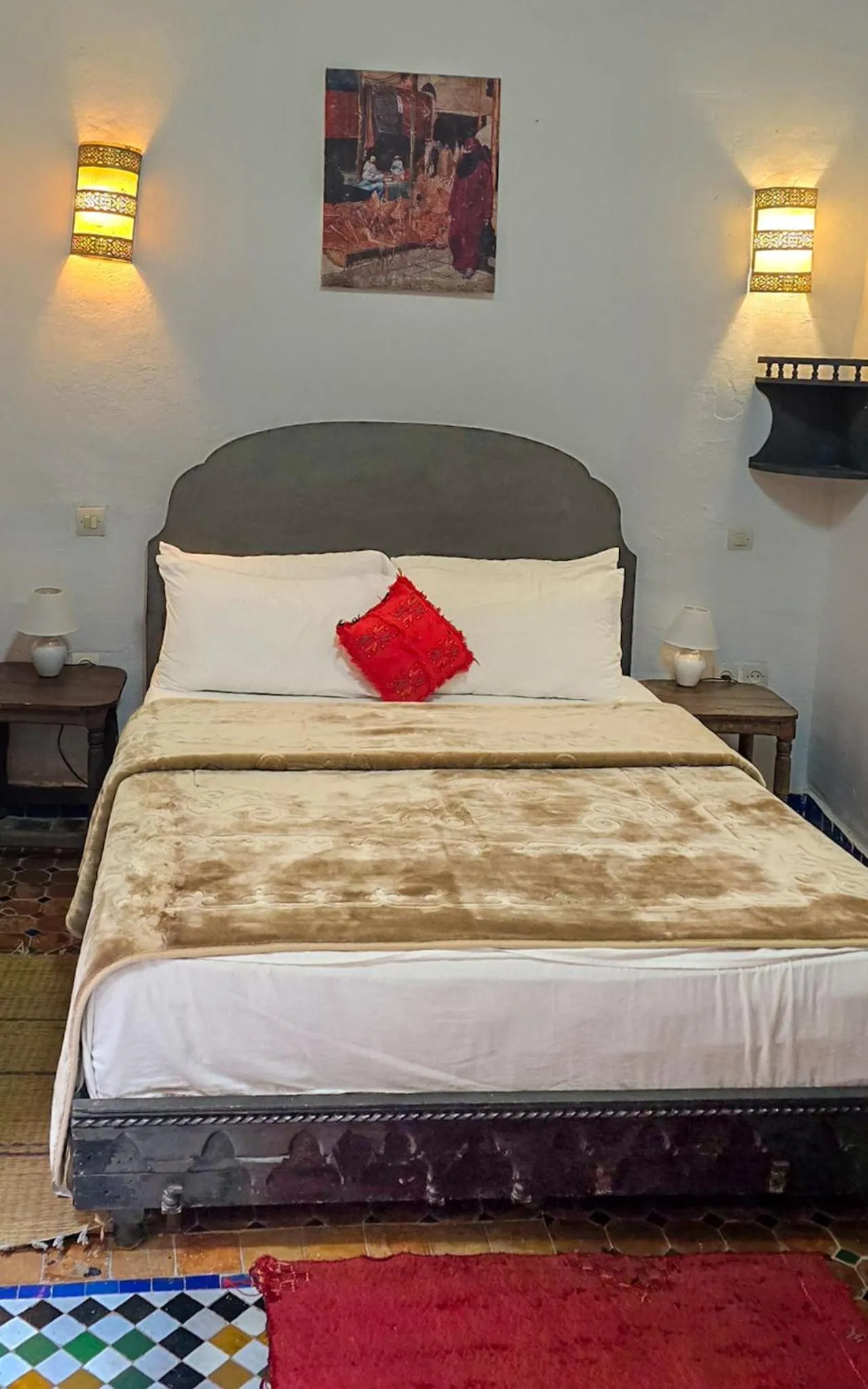 Bed in Riad Zina Fes - Elegance in the Heart of Fes