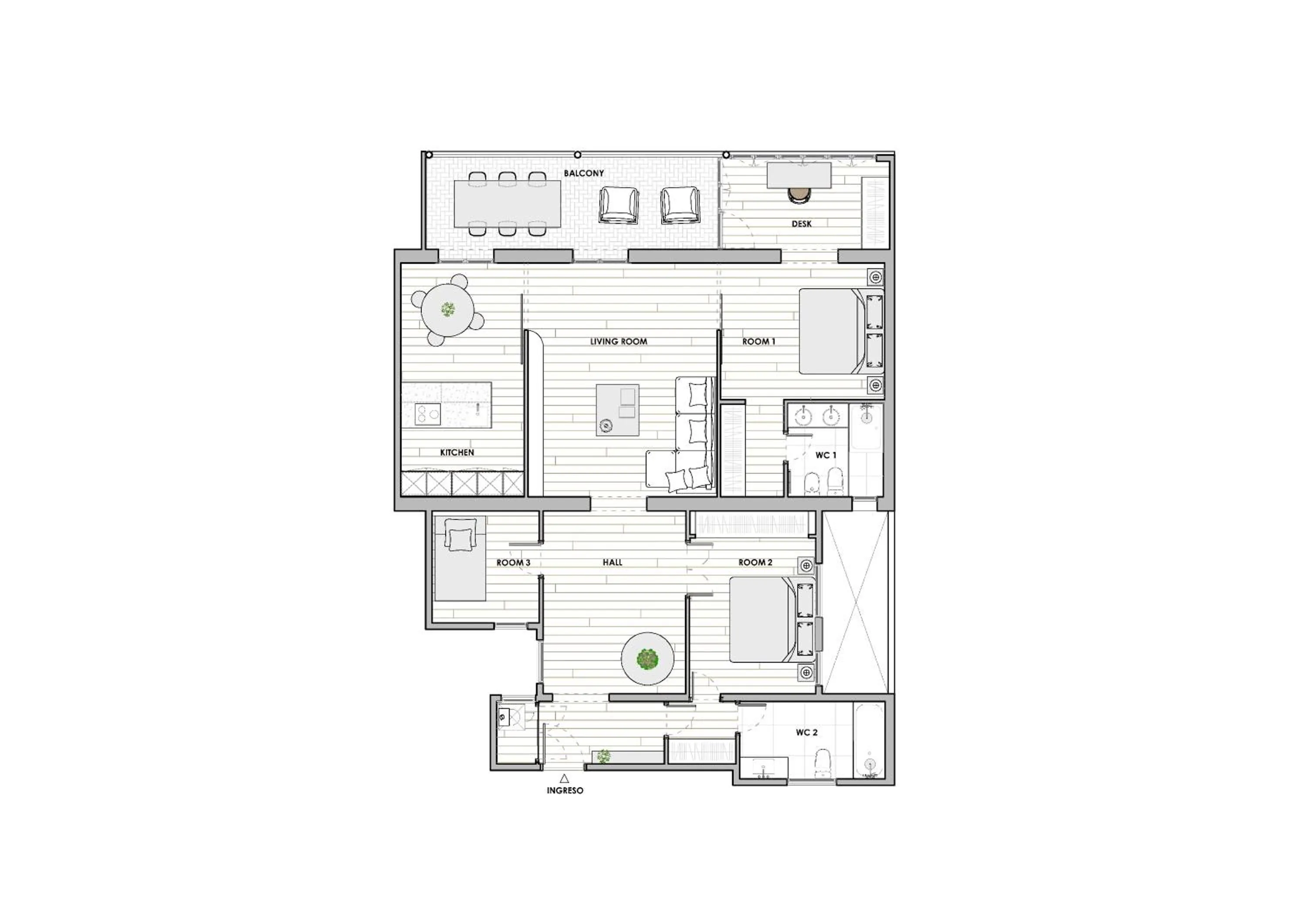 Floor plan in BCN Apartments 41
