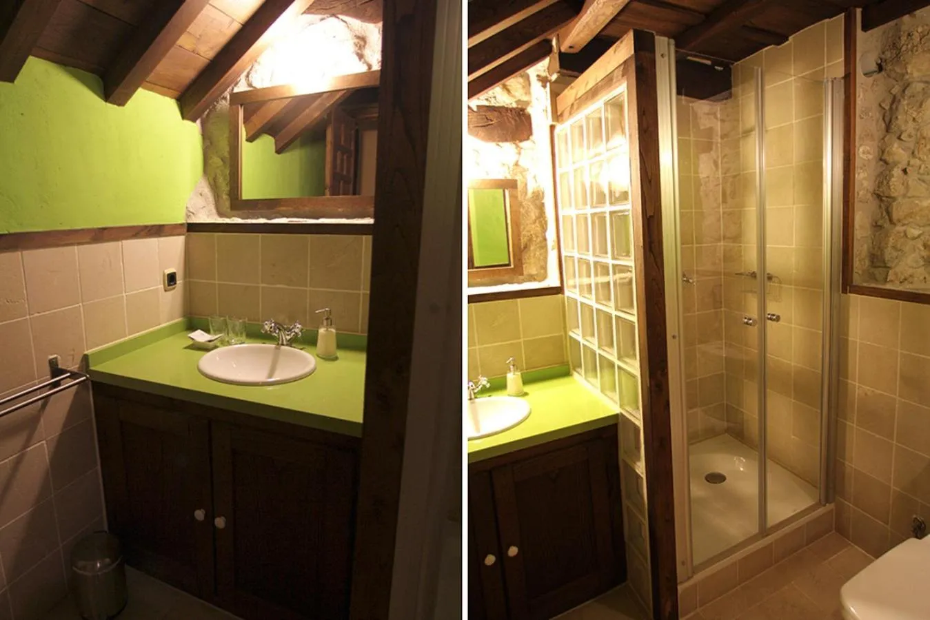 Shower in Hotel Rural Llerau