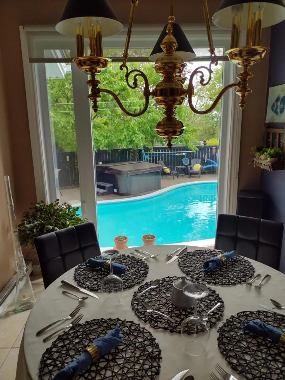 Pool view in Gîte Chez Baza