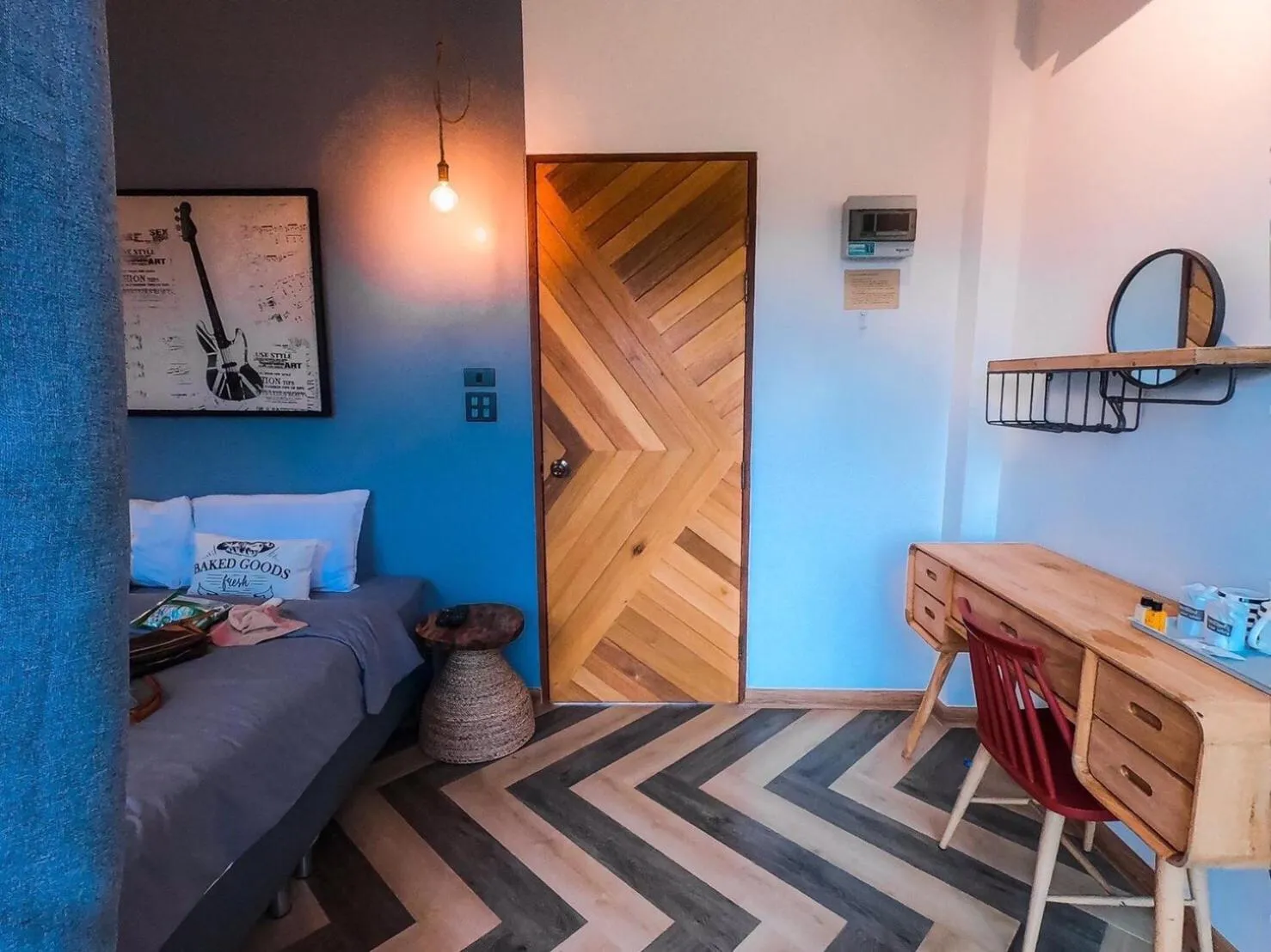 Seating area, Bed in Adoor hotel Khao Yai