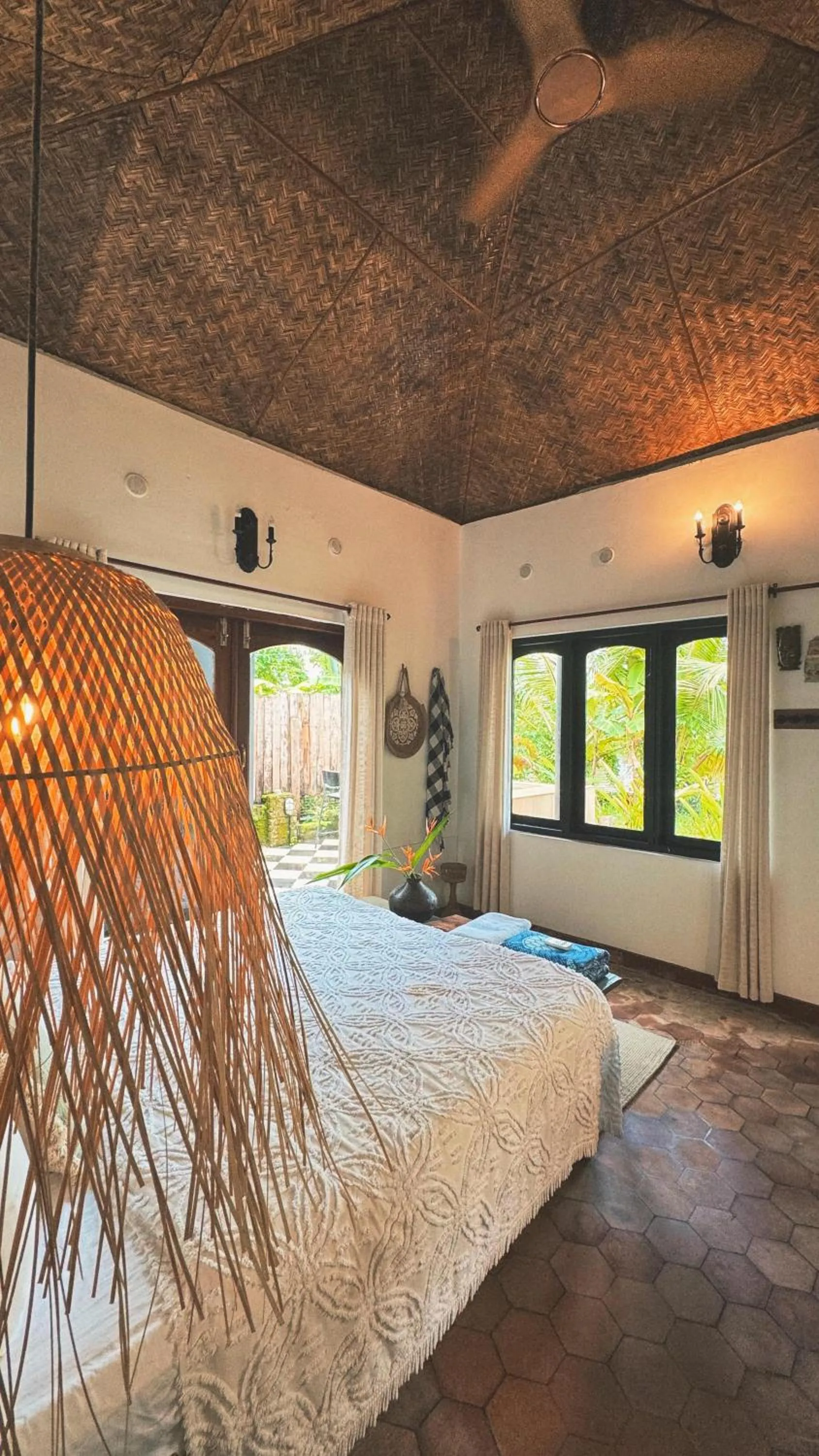 Bed in Sunsets and Palm Trees