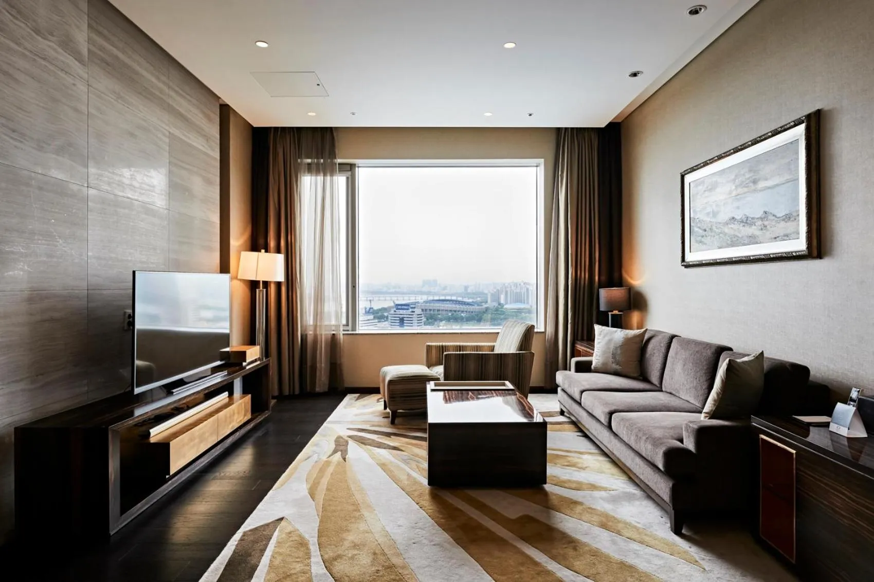 Living room in Oakwood Premier Coex Center Seoul