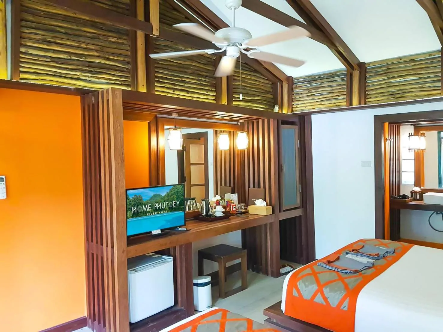 Decorative detail, Bed in Home Phutoey River Kwai Hotspring & Nature Resort