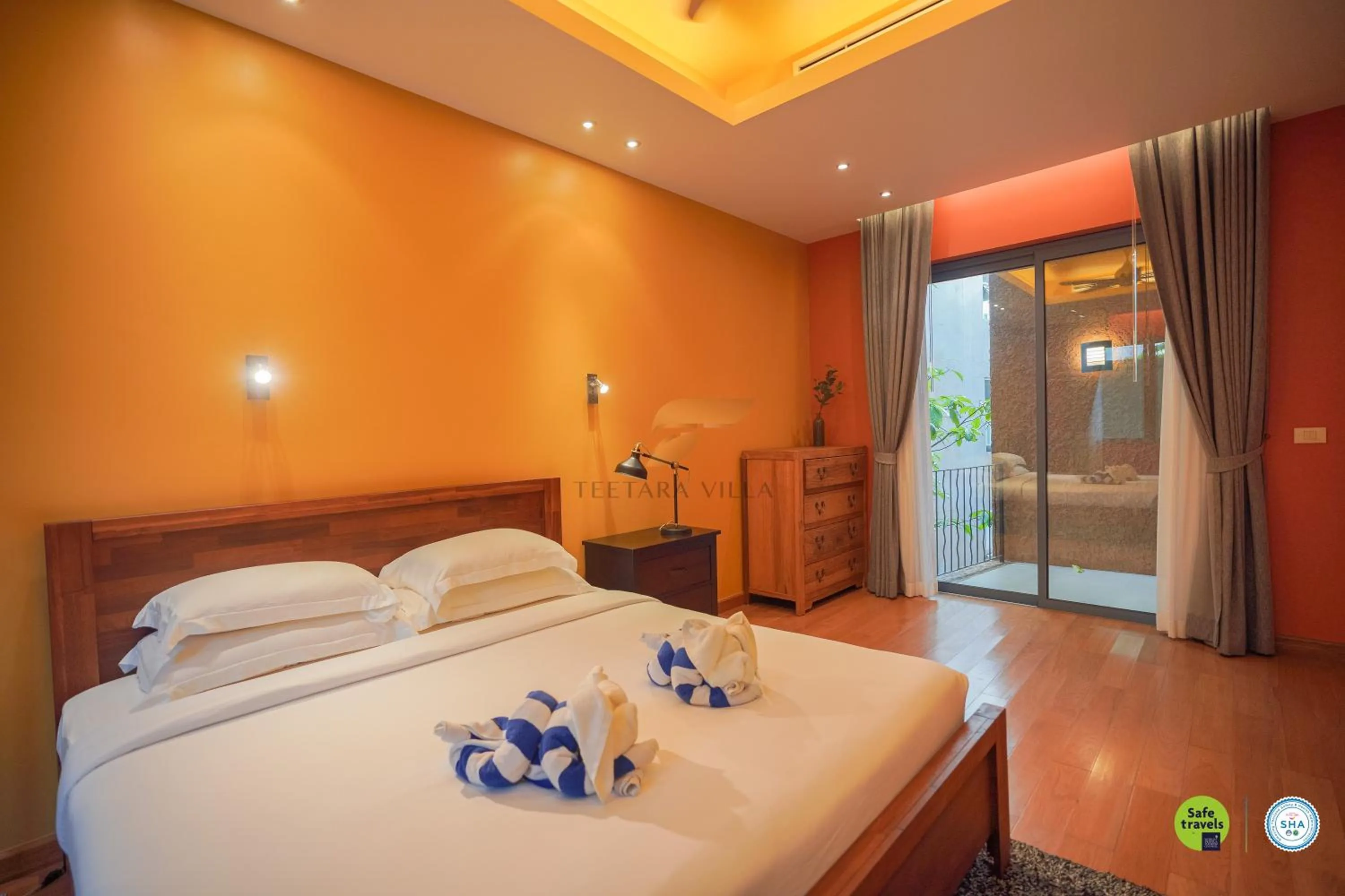 Bed in Teetara Villa Patong