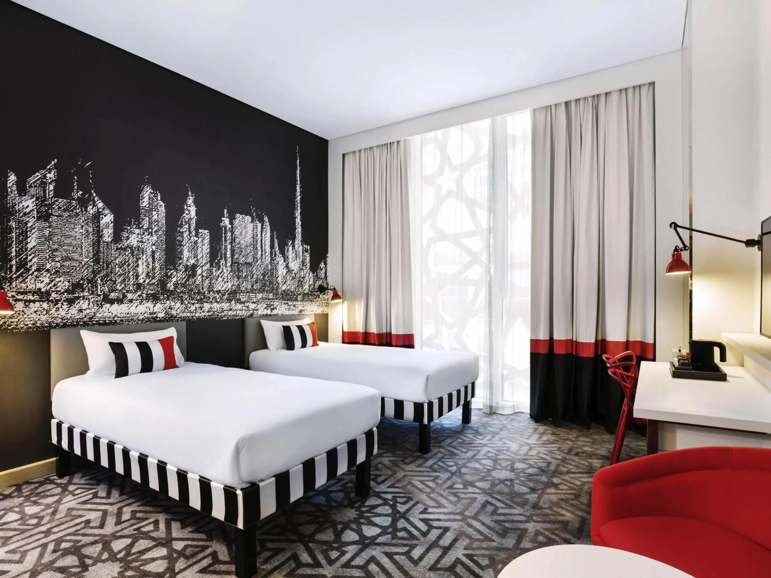 Bedroom, Bed in ibis Styles Dubai Airport Hotel