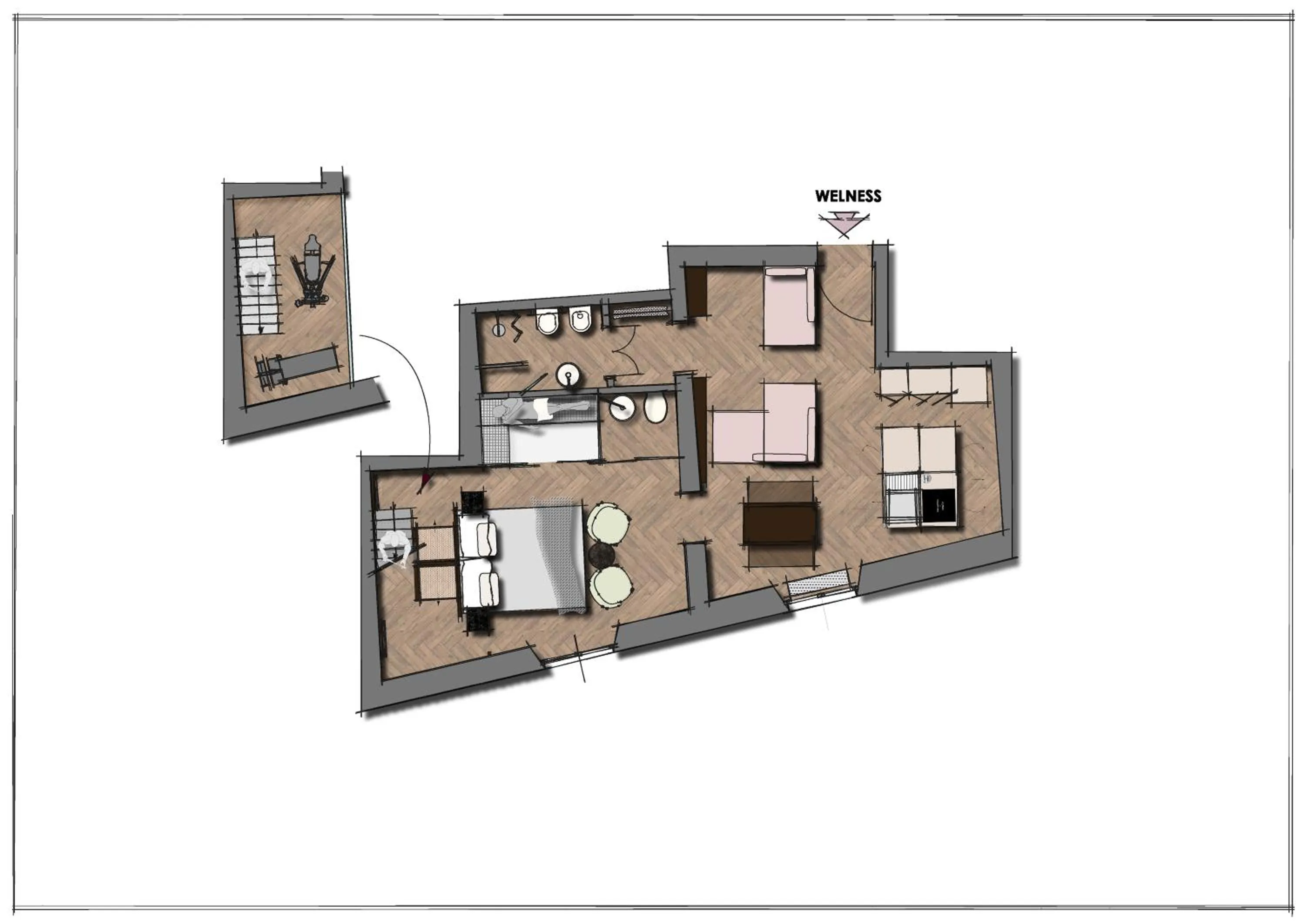Floor plan in Oltrarno 1881 Apartments