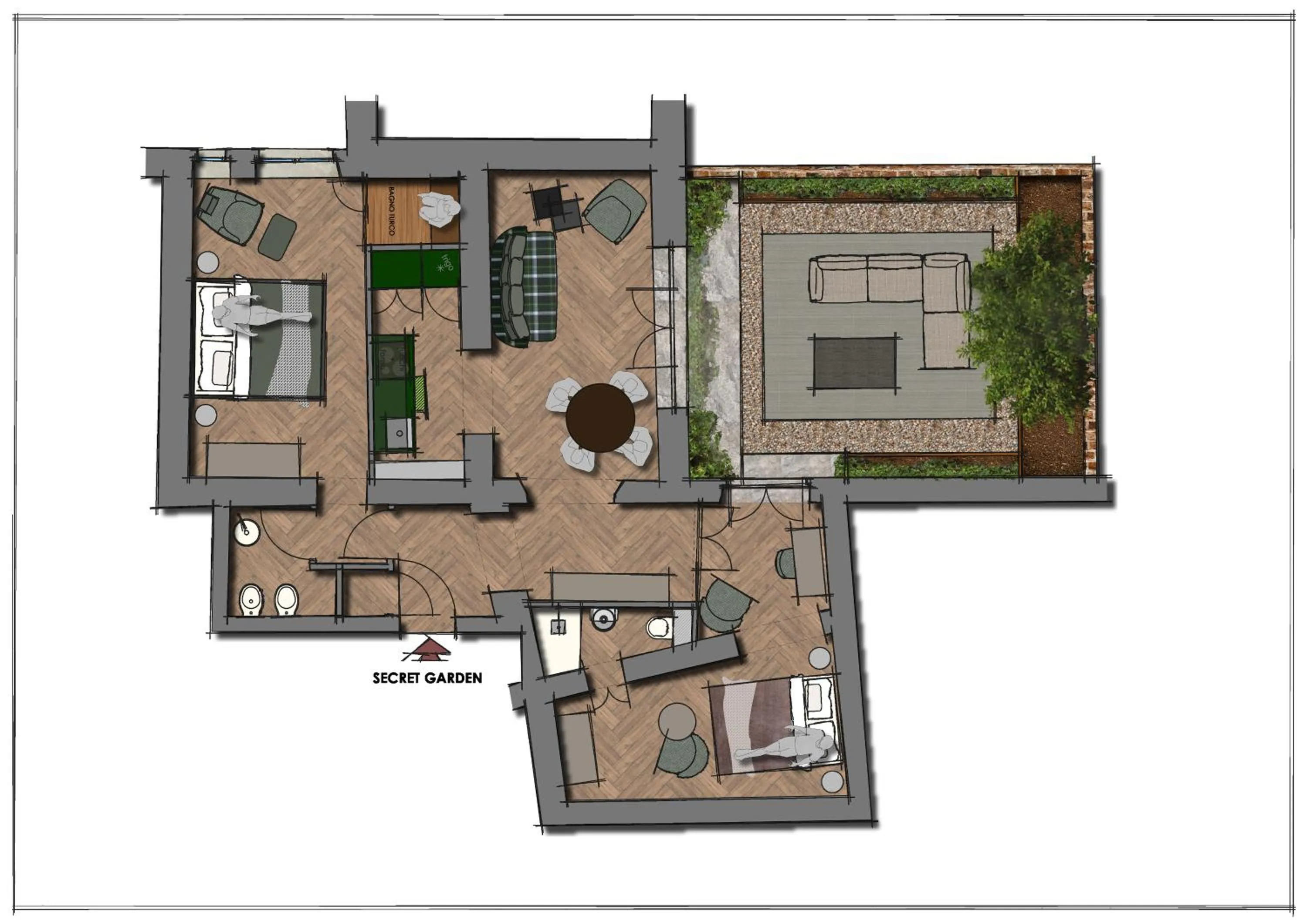 Floor plan in Oltrarno 1881 Apartments