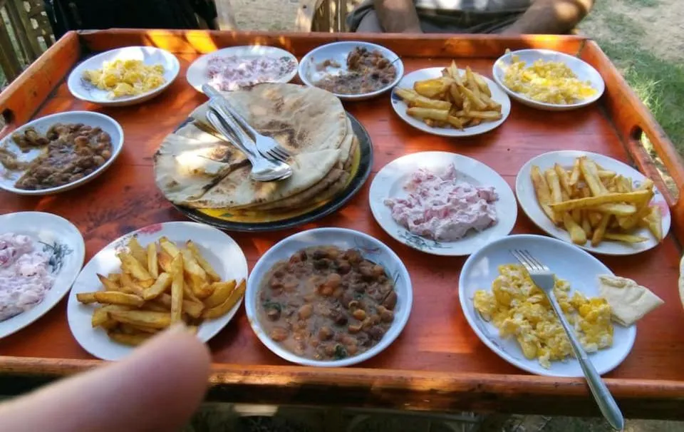 Food in Mountain Camp Ali Khaled