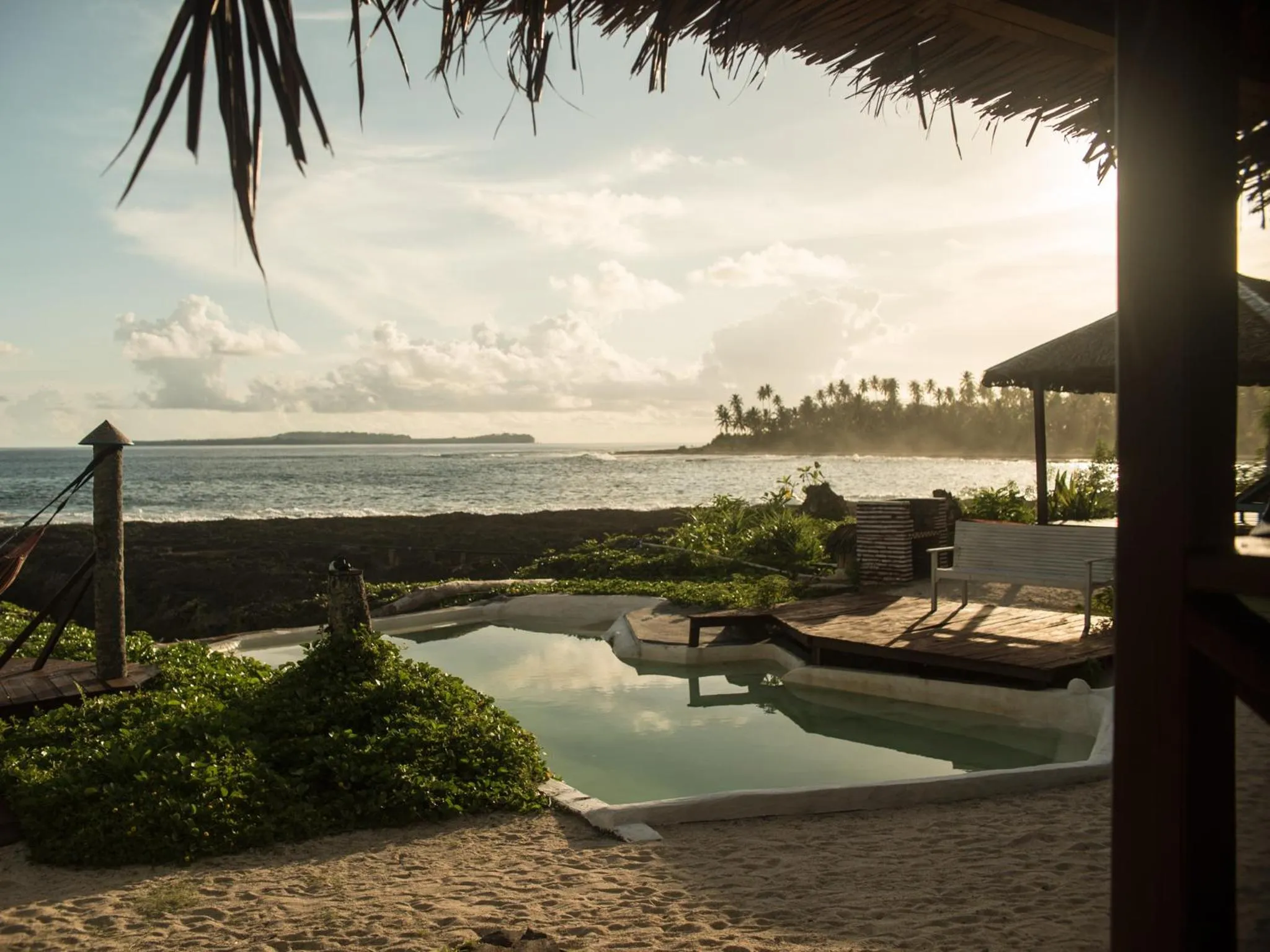 Pool view in Simeulue Surflodges
