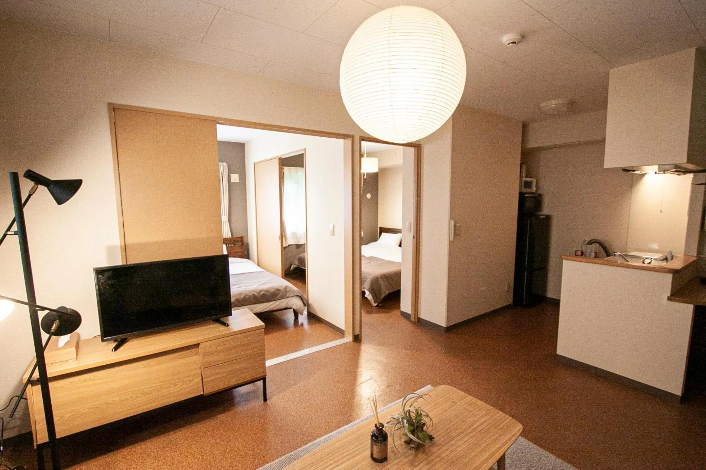 TV and multimedia, Bed in UCHI Living Stay Otaru Suitengu